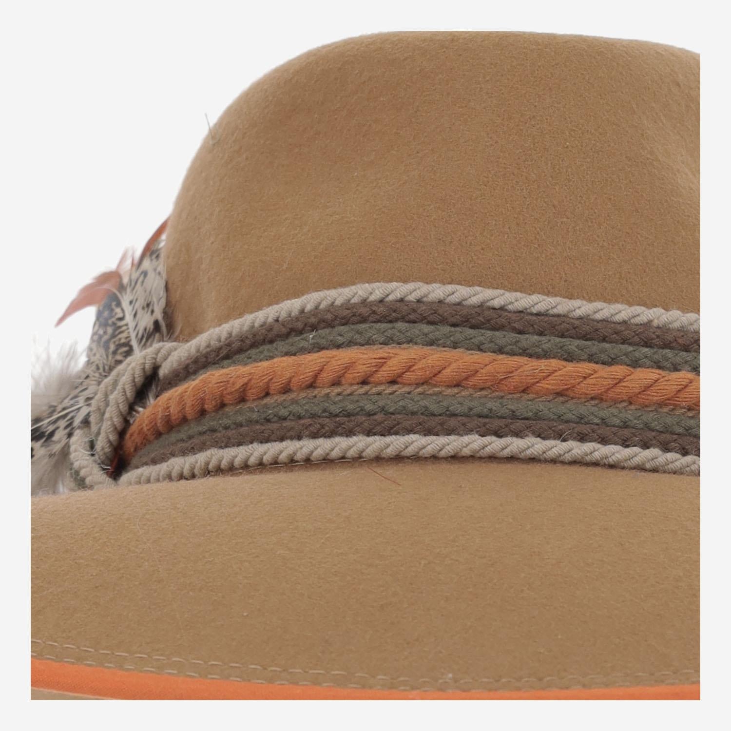 CAPPELLO fedora IN LANA CAMELFEDORAHATTERRACOTARIBBON NATURAL ALEXIA ALVAREZ DE TOLEDO
