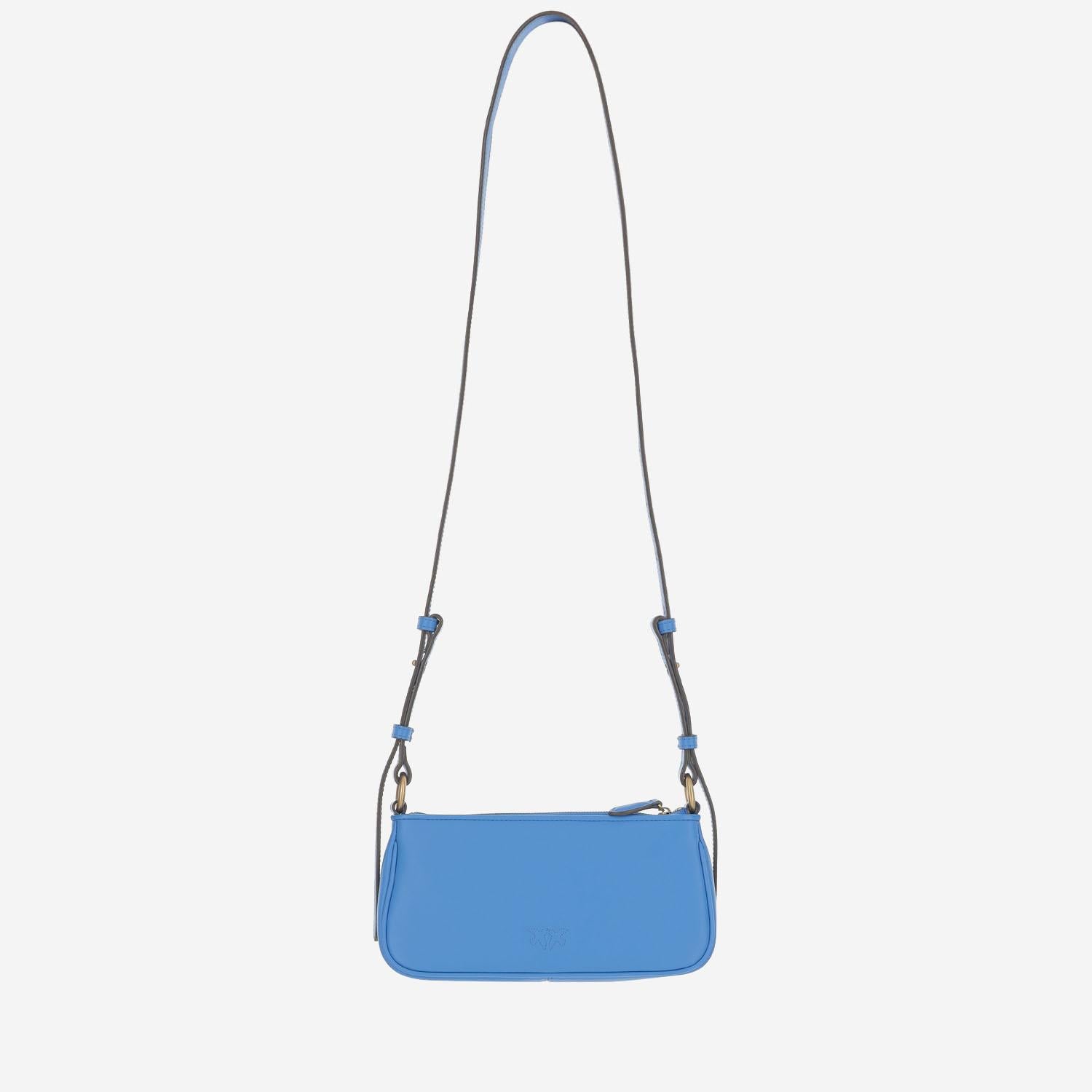 BORSA MINI HALF MOON BAGUETTE IN PELLE CON LOGO 105069 A0QOF32Q PINKO