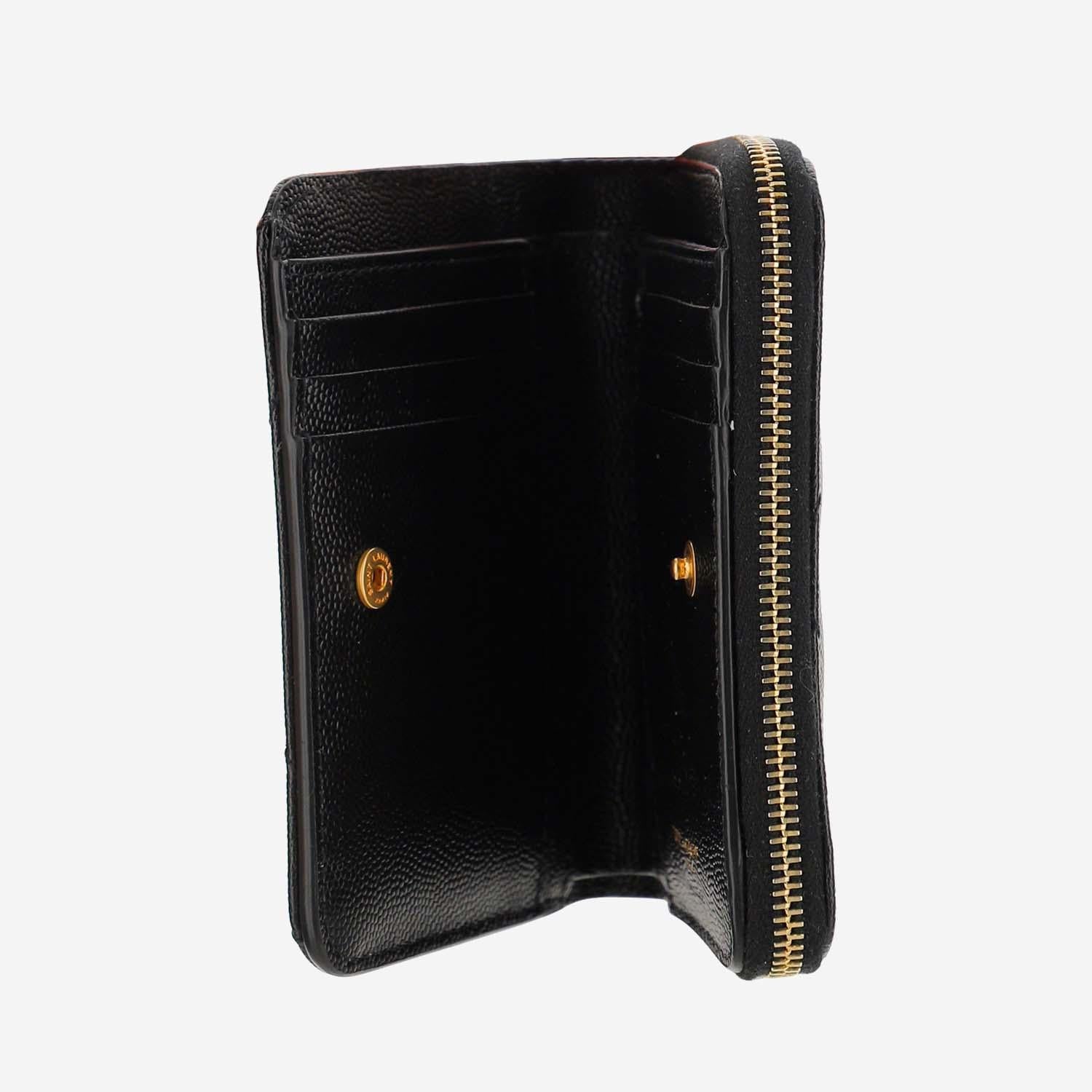 PORTAFOGLIO CASSANDRE IN PELLE GOFFRATA GRAIN DE POUDRE 668288 BOW011000 SAINT LAURENT