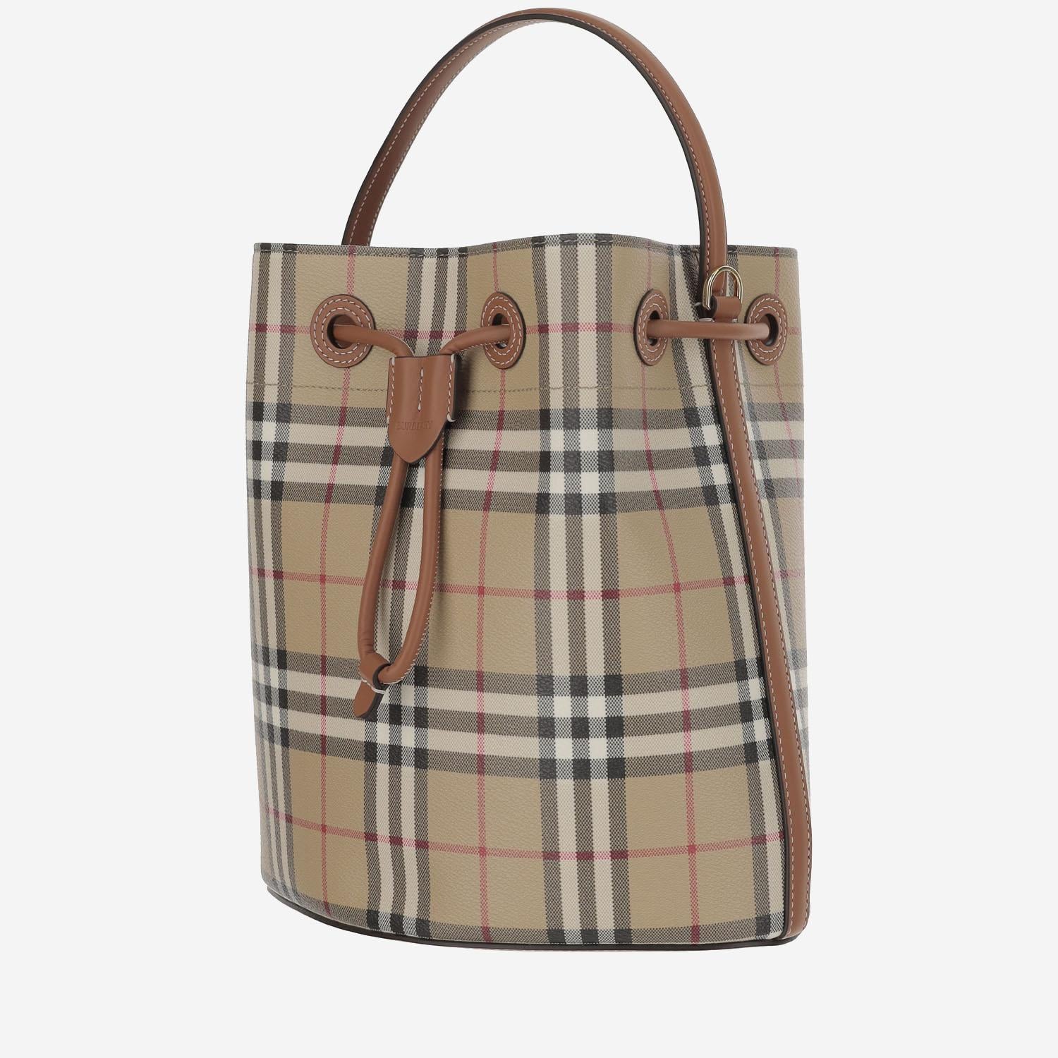 BORSA BUCKET TB CON MOTIVO CHECK 8109795 VNTG CHK/BRIAR BROWN BURBERRY