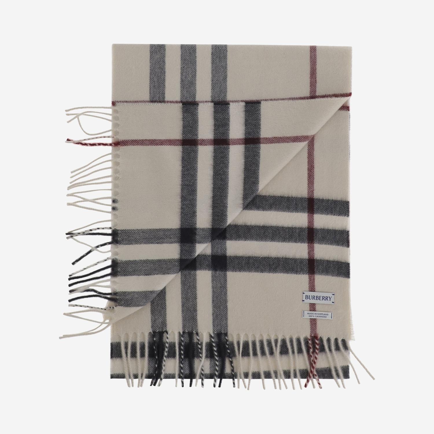 SCIARPA IN CASHMERE CHECK 8077884 STONE BURBERRY