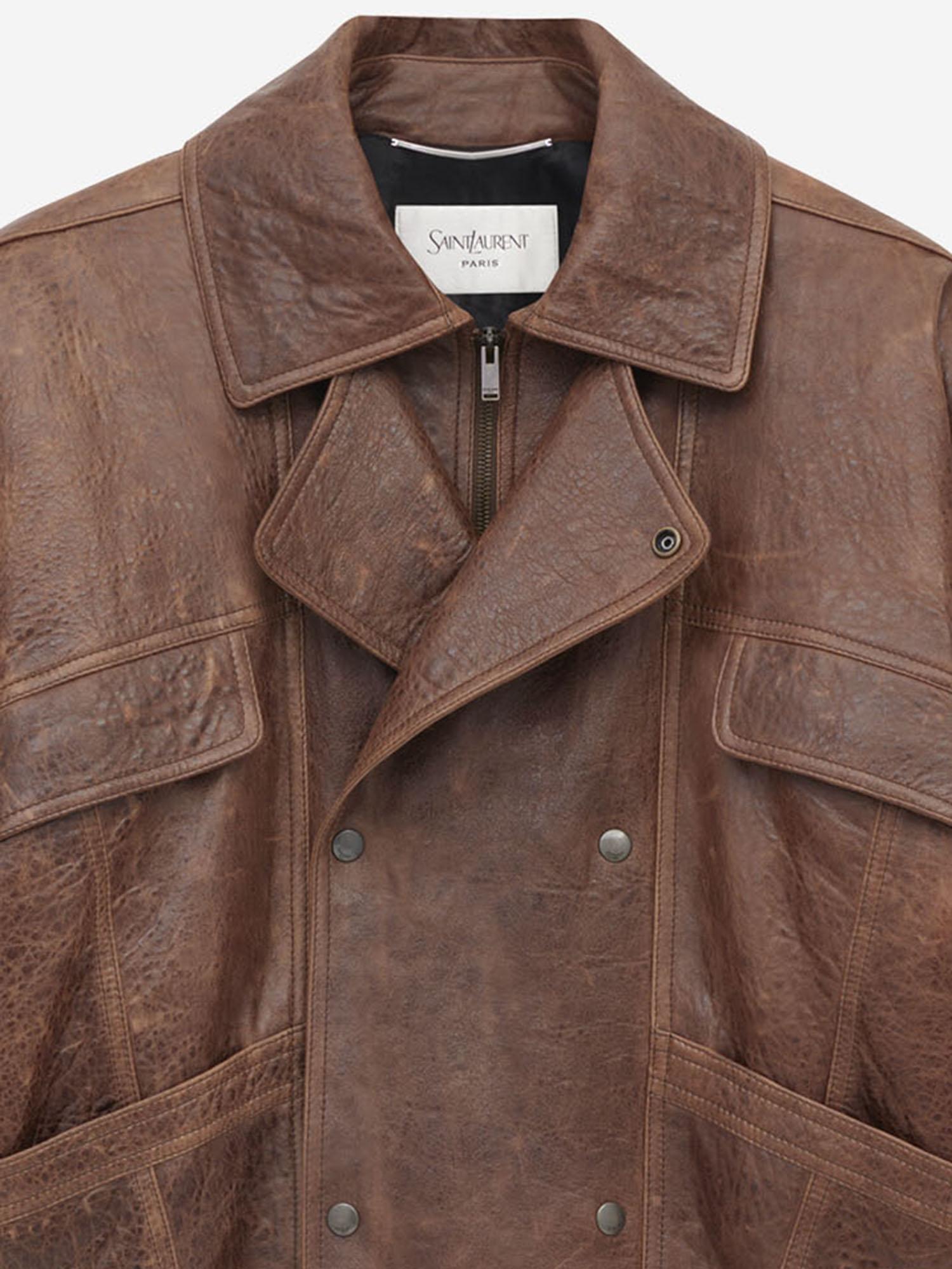 BOMBER IN PELLE DI AGNELLO INVECCHIATA 843931 YCSX22800 SAINT LAURENT