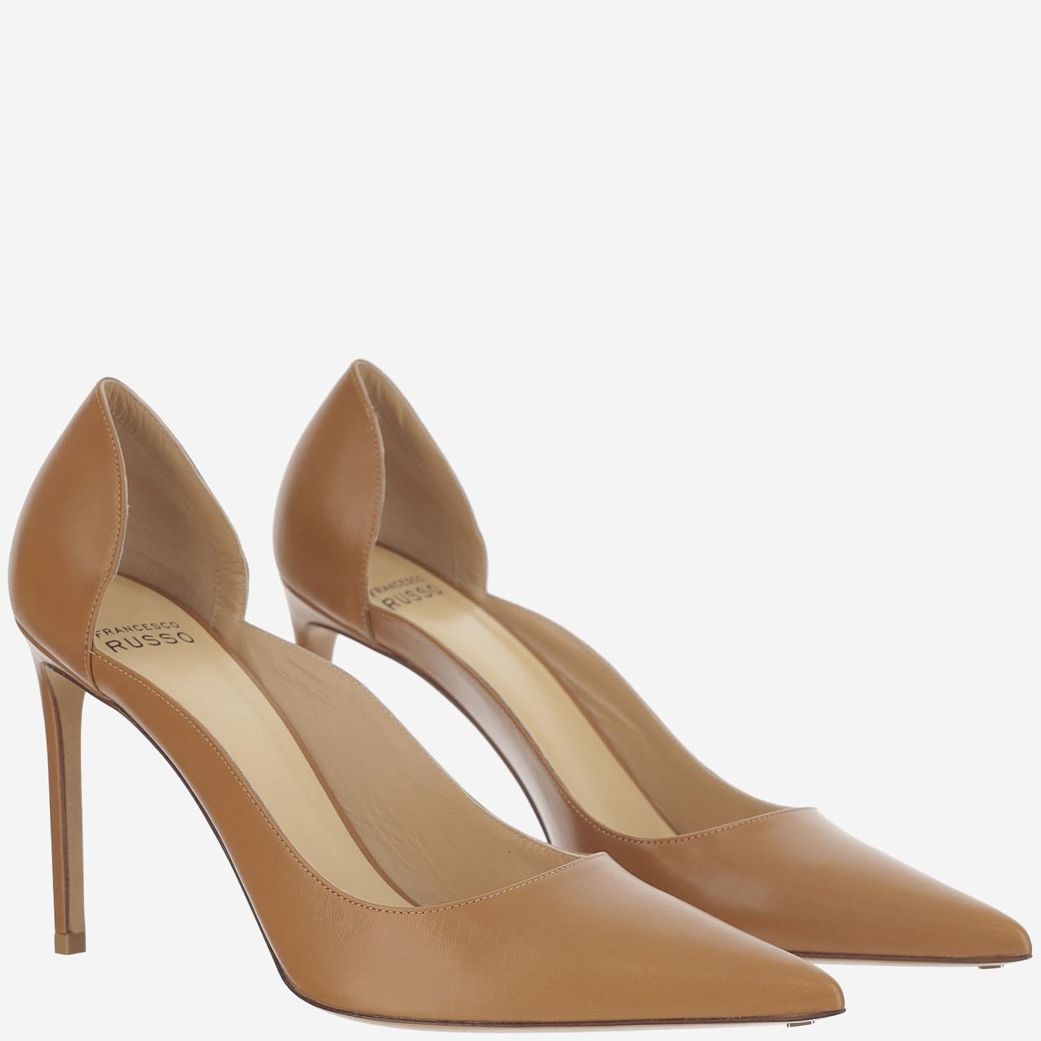 DÉCOLLETÉ IN PELLE R1P961 N200339 FRANCESCO RUSSO