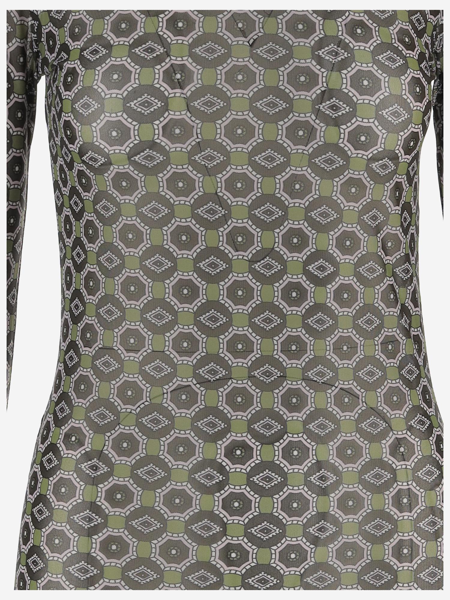 MAGLIA IN NYLON STRETCH CON MOTIVO GEOMETRICO 011121 2623604 DRIES VAN NOTEN