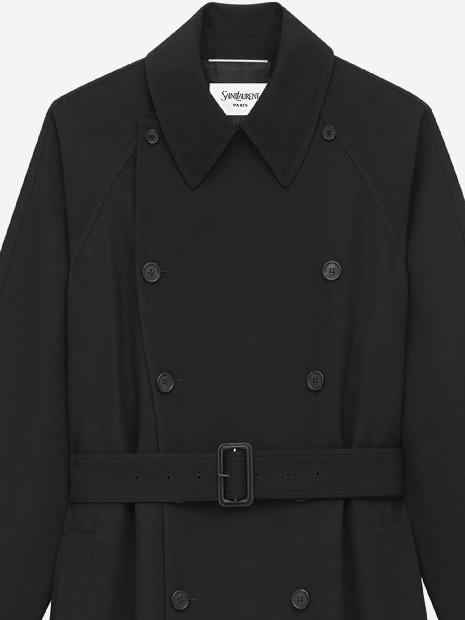 CAPPOTTO LUNGO IN GRAIN DE POUDRE 848512 Y5J401000 SAINT LAURENT