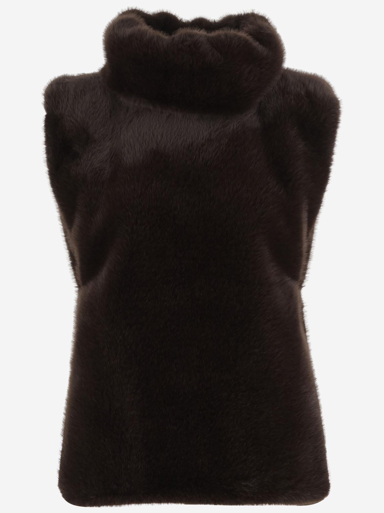GILET IN PELLICCIA SINTETICA WJA23 FLT070080 DARKPARK