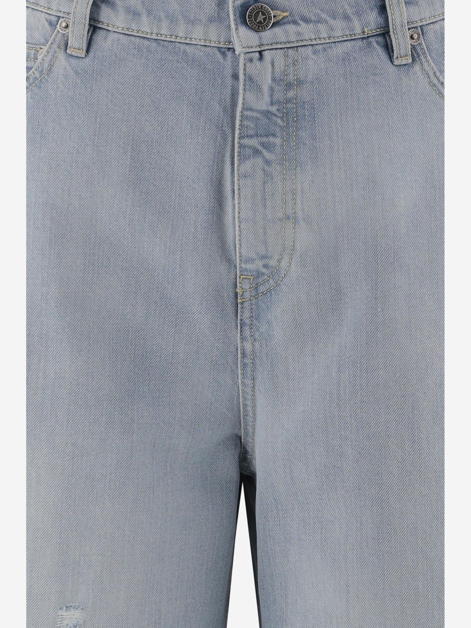 PANTALONI A PALAZZO IN DENIM DI COTONE GWP02079P0018 50134 GOLDEN GOOSE