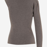 MAGLIONE ASIMMETRICO IN LANA CON COLLO ALTO E DRAPPEGGIO LATERALE 321925 BEIGE MAGDA BUTRYM