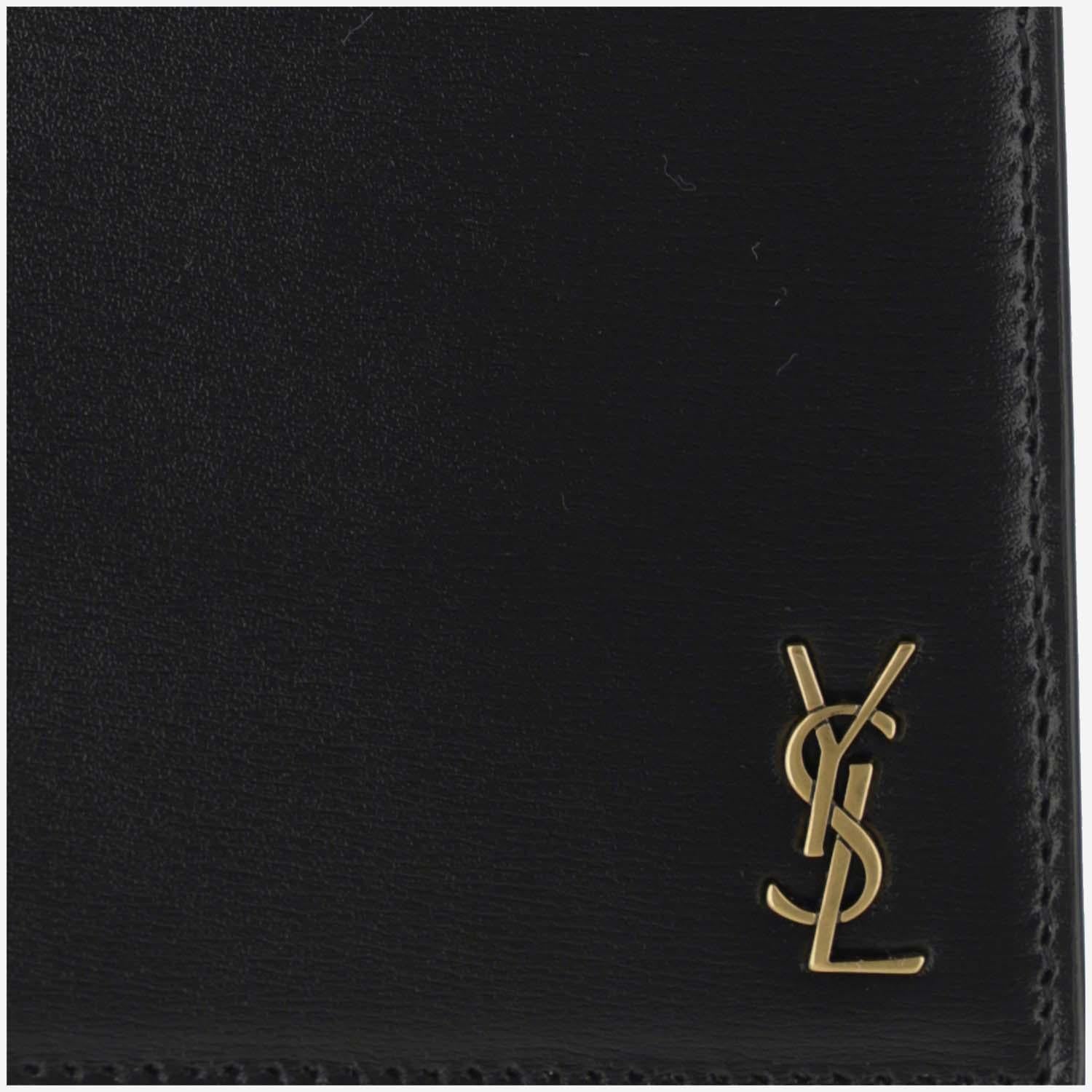 PORTAFOGLIO TINY CASSANDRE EAST/WEST IN PELLE LUCIDA 607727 02G0W1000 SAINT LAURENT