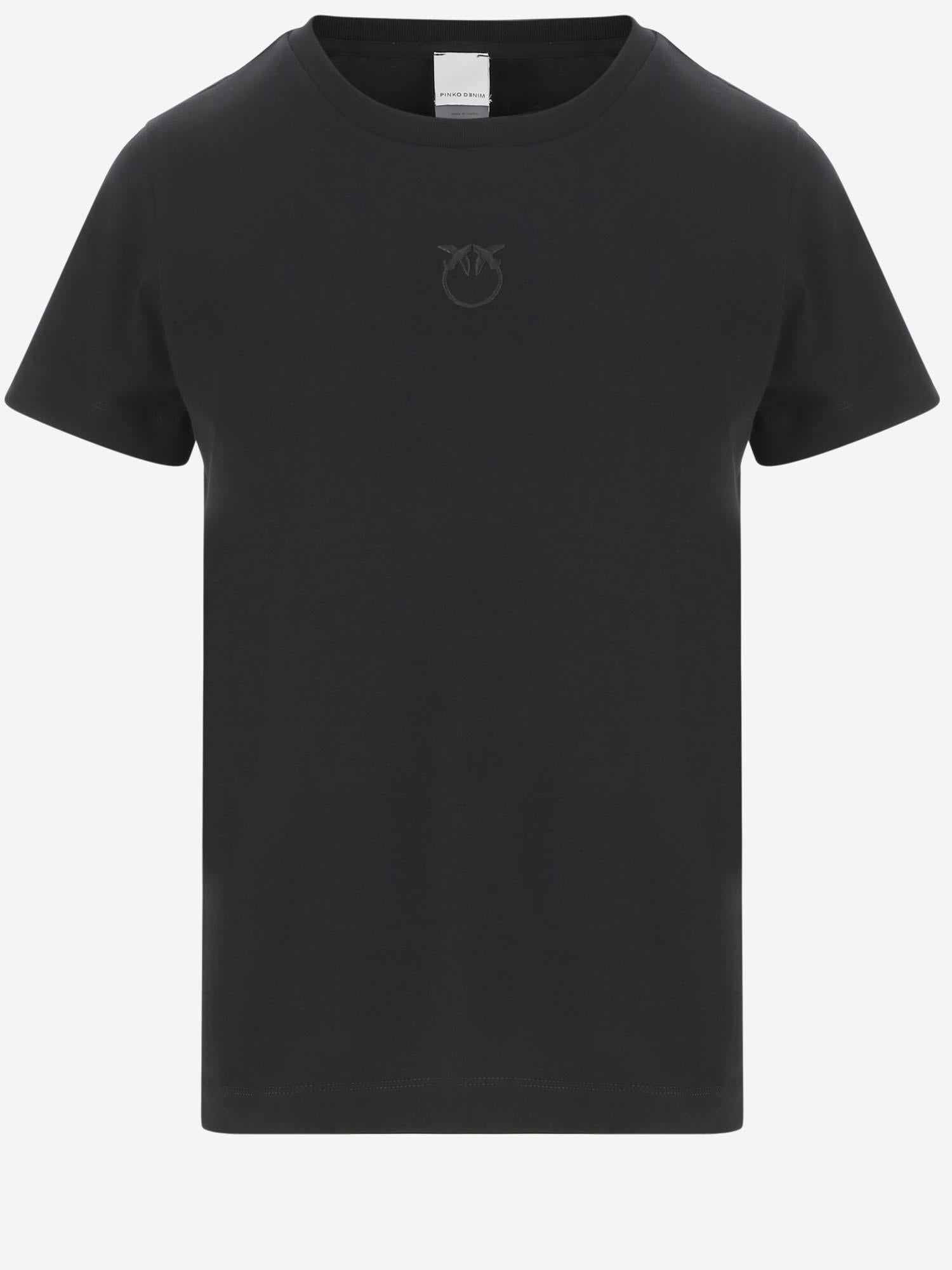 T-SHIRT IN JERSEY DI COTONE CON LOGO 100355 A2HNZ99 PINKO