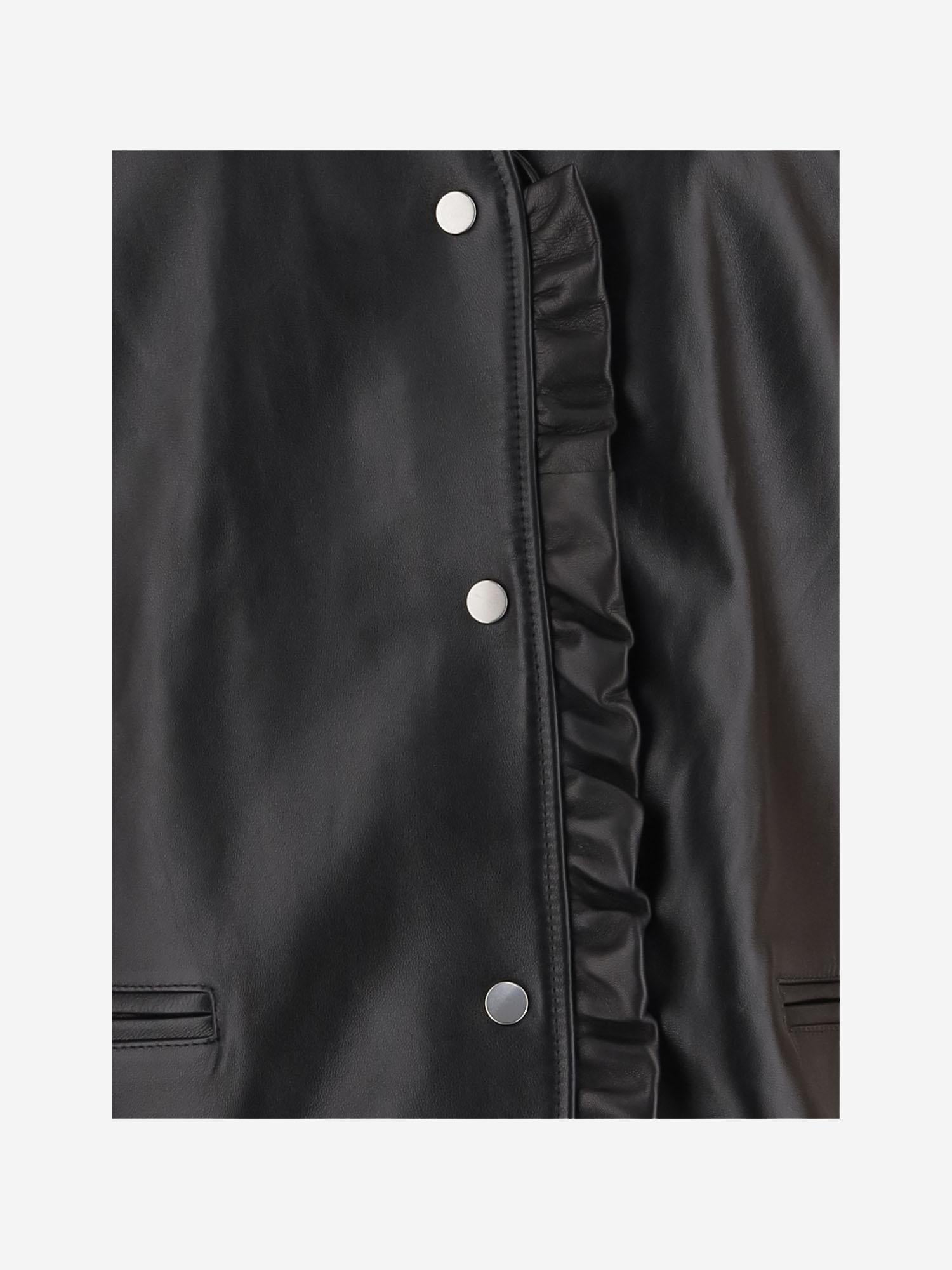 GILET LEA GALA IN PELLE J013 LEADARKBROWN NICCOLO PASQUALETTI