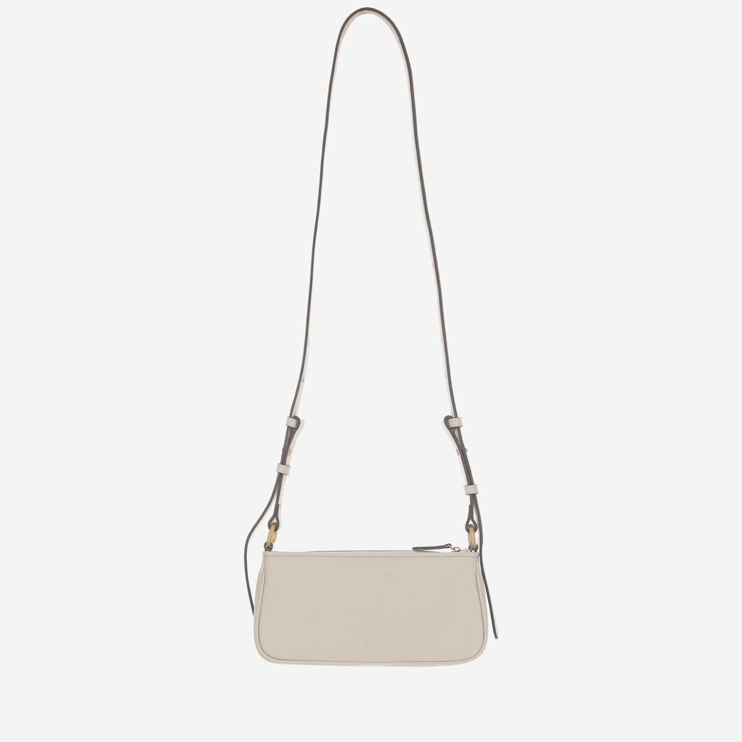 BORSA MINI HALF MOON BAGUETTE IN PELLE CON LOGO 105069 A0QOZ14Q PINKO