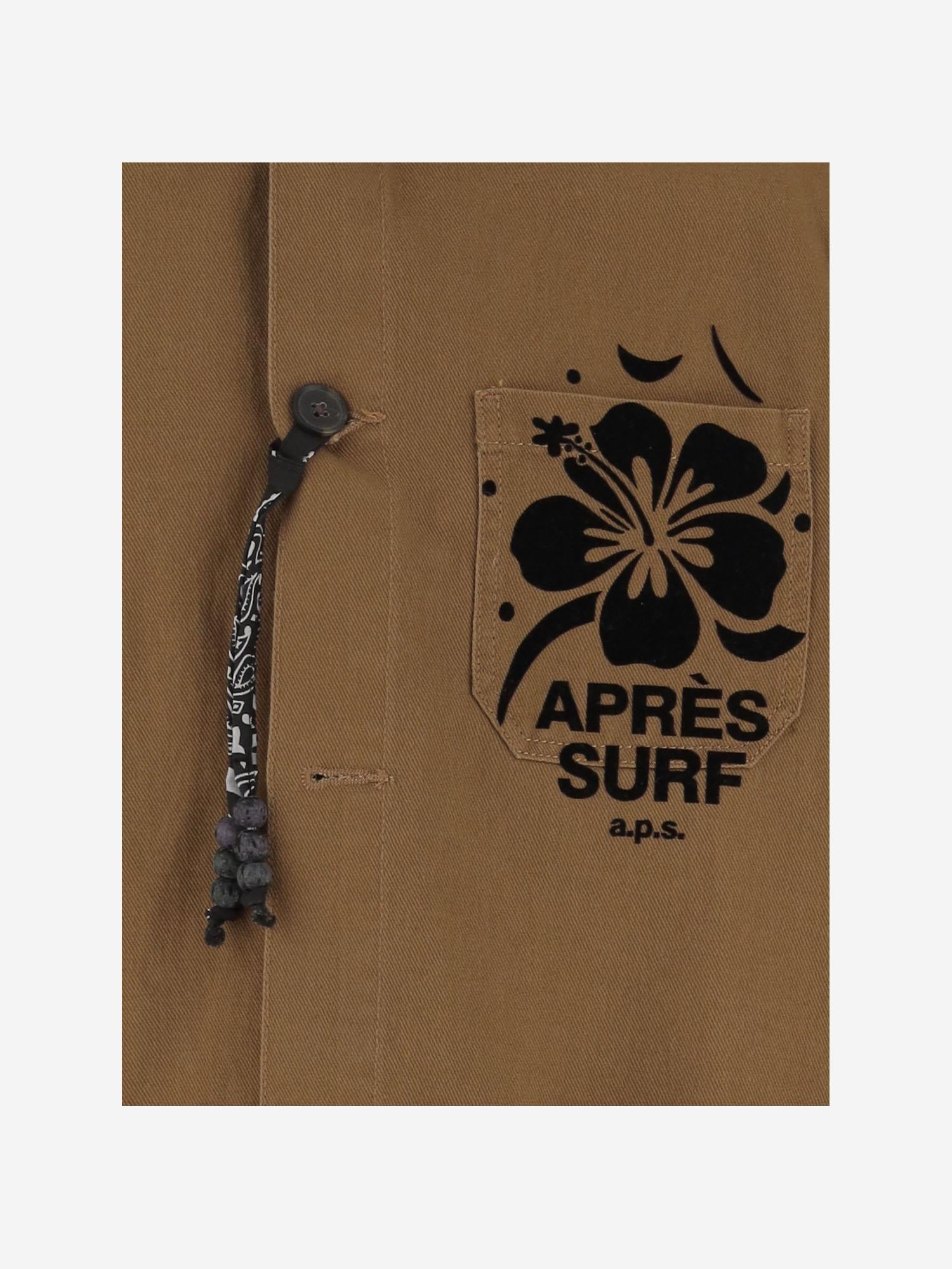 GIACCA IN COTONE CON STAMPA LOGO SAVANAWORK BROWNSUGAR APRES SURF