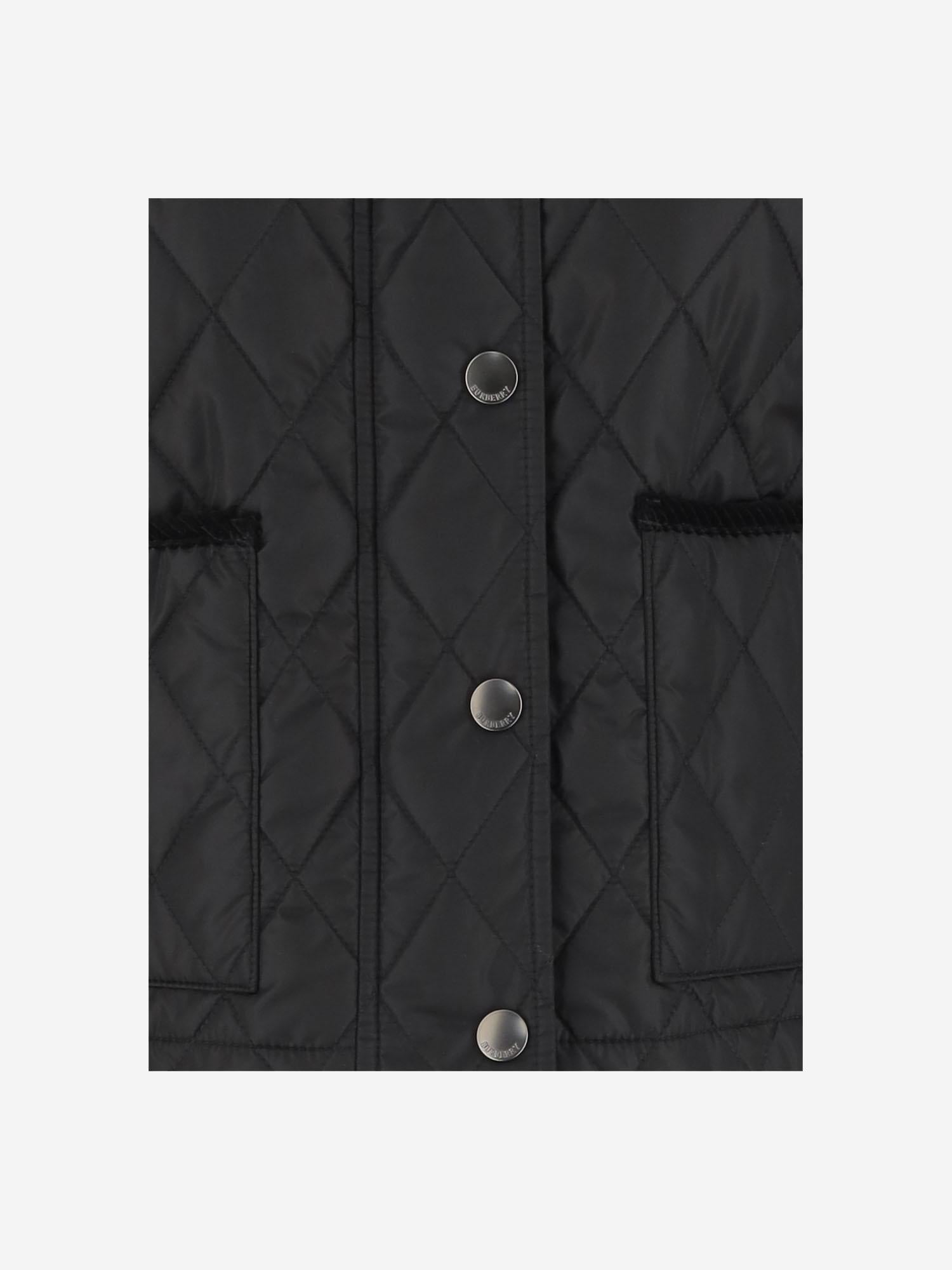 Giacca in nylon trapuntato 8107465 BLACK/SANDIPCHECK BURBERRY