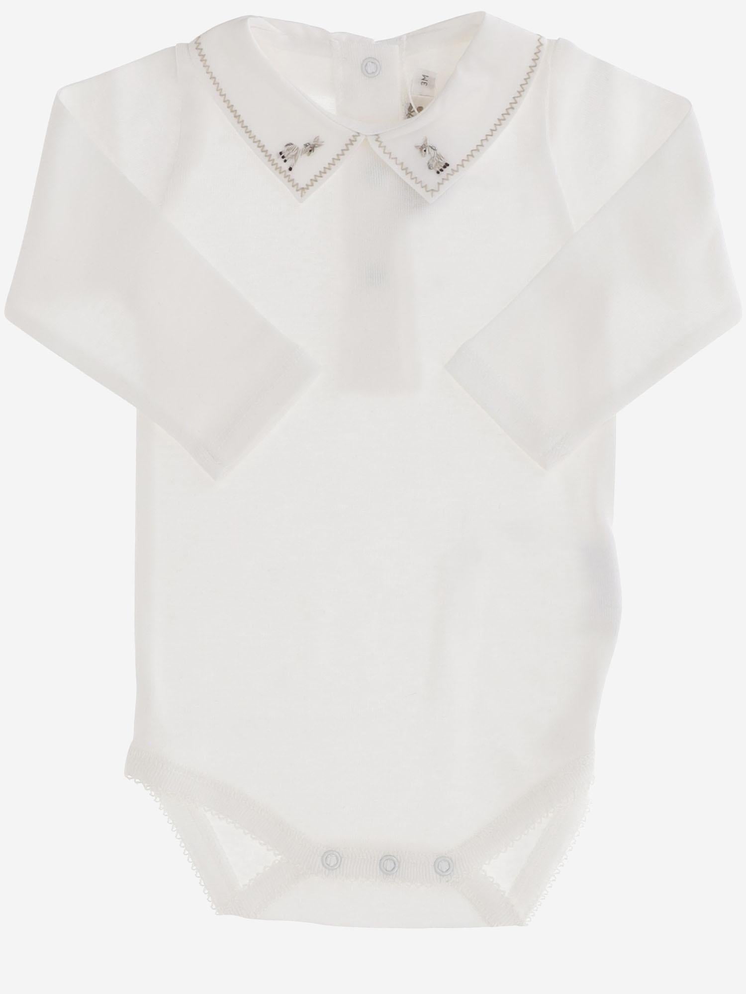 BODY IN COTONE CON COLLETTO RICAMATO W05OUNK00013 002 BONPOINT KIDS