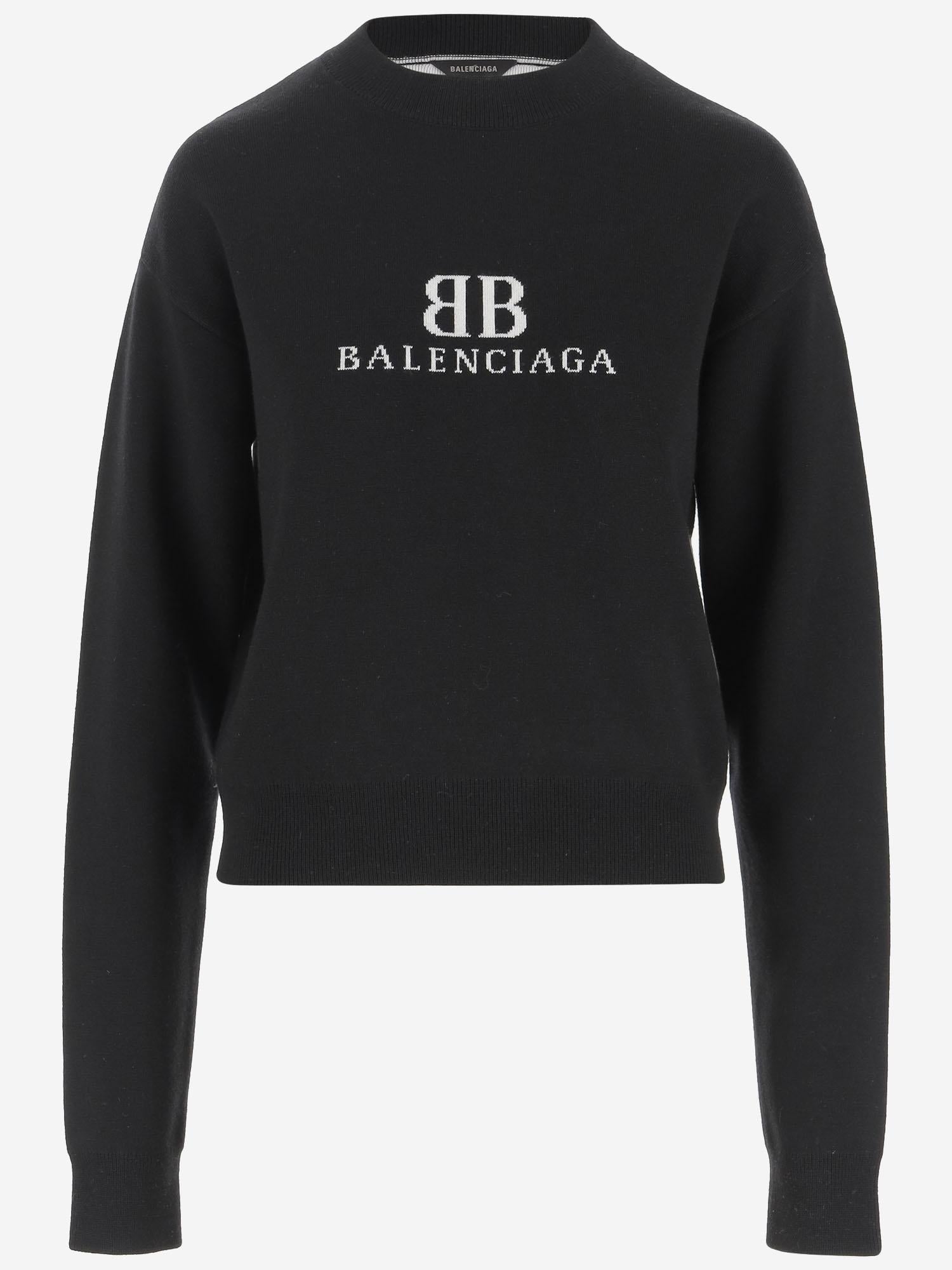 MAGLIONE IN MISTO LANA CON LOGO 818418 T17251070 BALENCIAGA