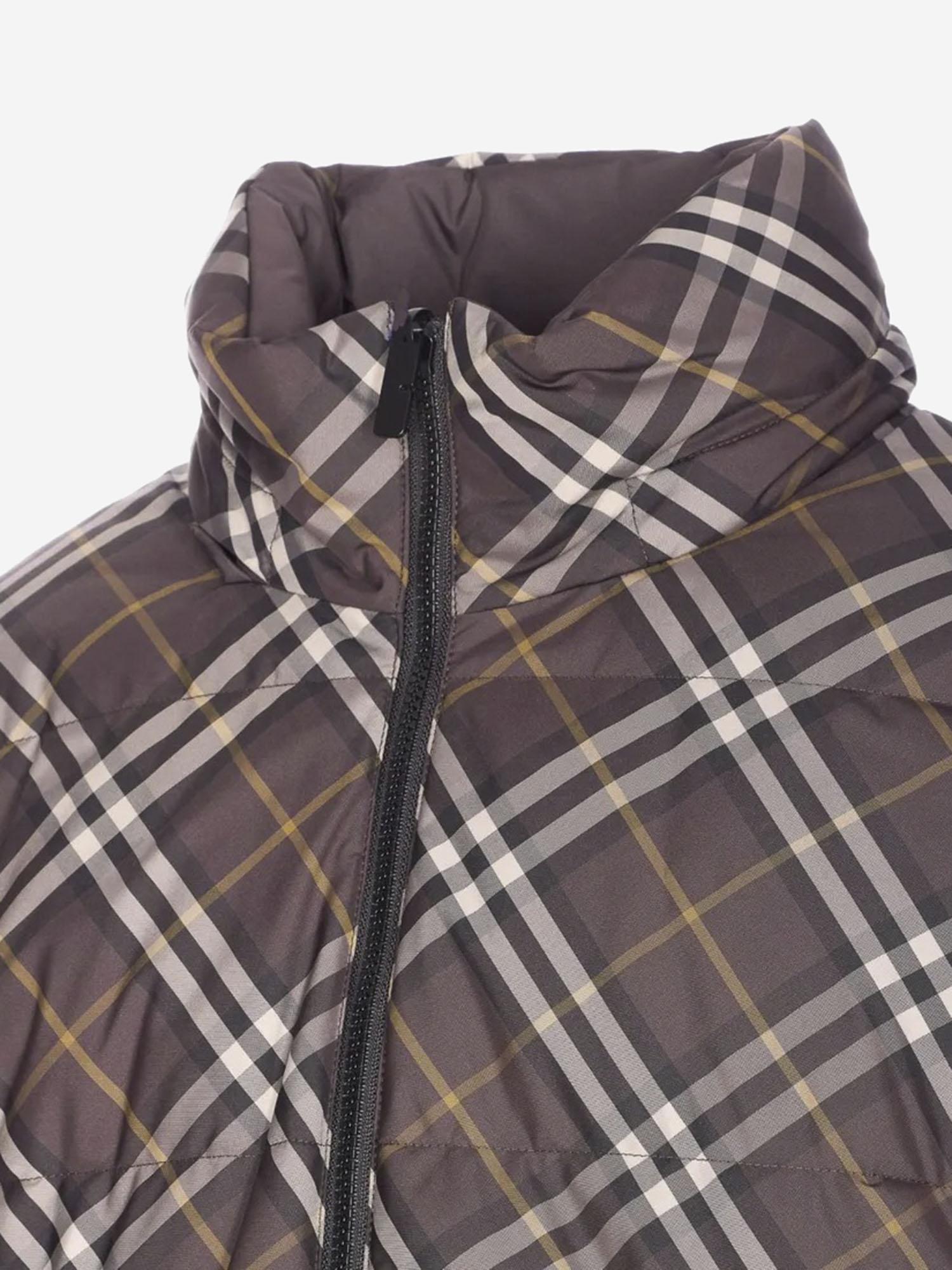 PIUMINO REVERSIBILE IN NYLON CON MOTIVO CHECK 8115565 TRUFFLE IP CHECK BURBERRY