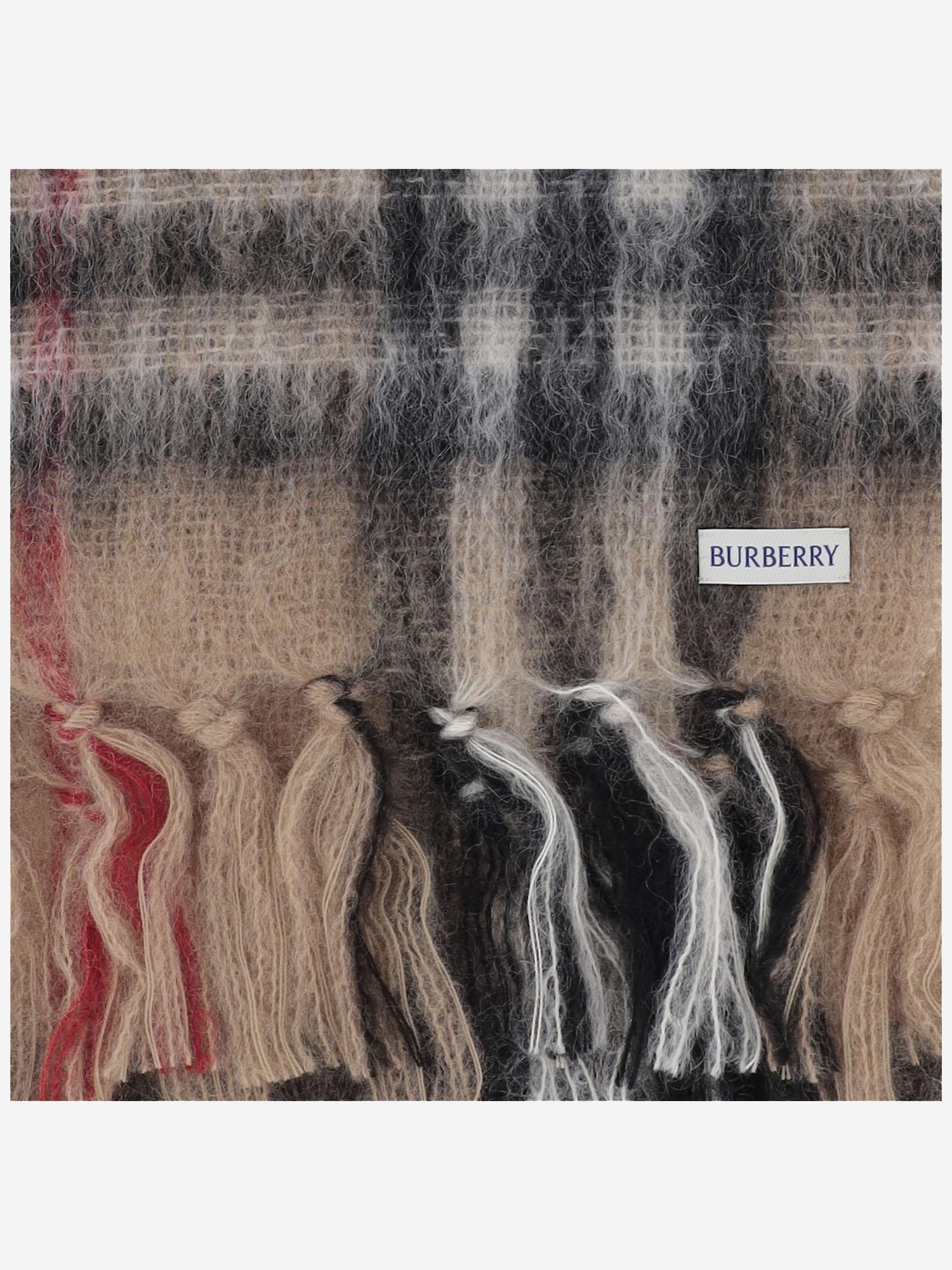SCIARPA IN MISTO MOHAIR CON MOTIVO CHECK 8112967 SAND BURBERRY