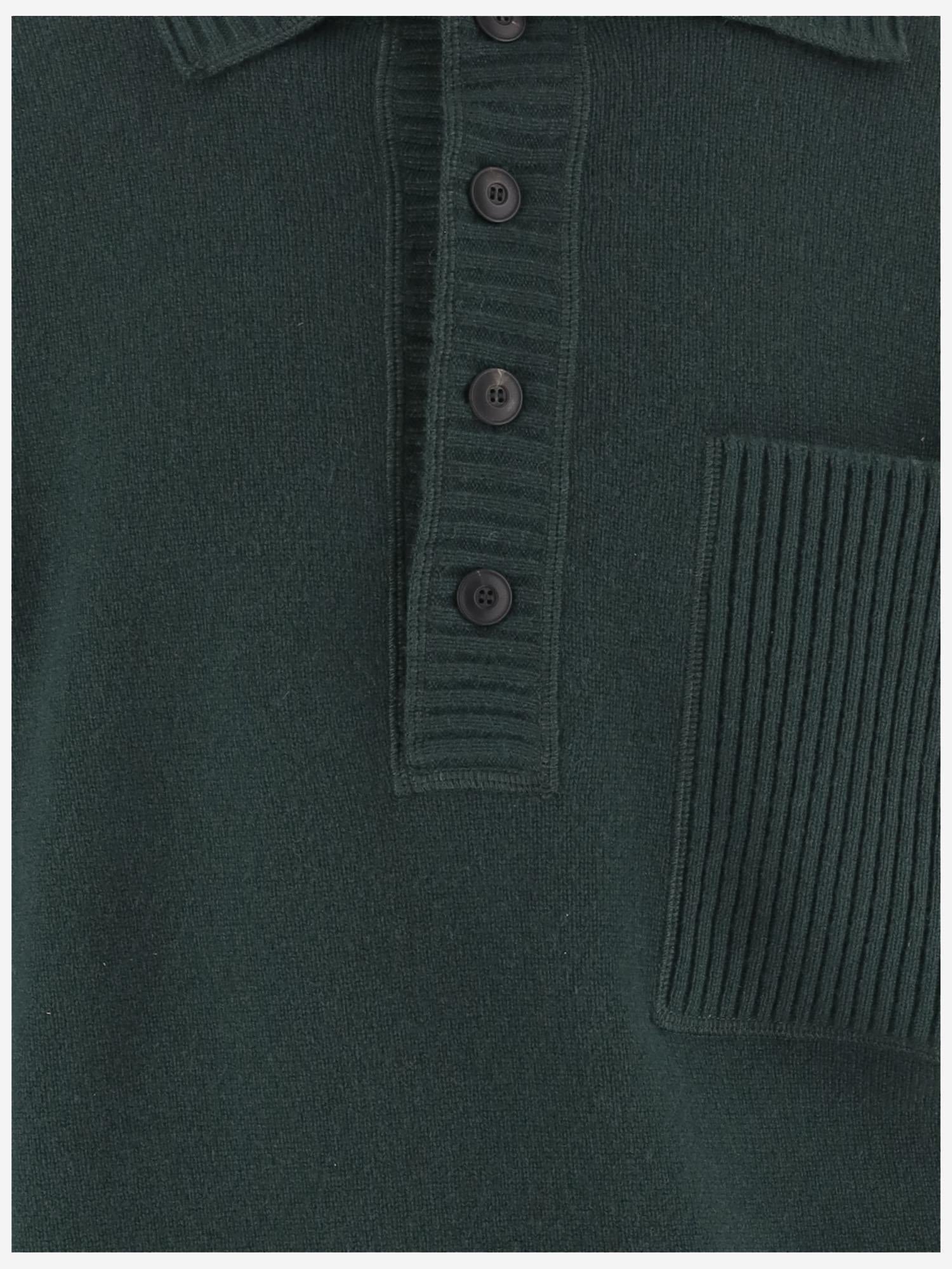 MAGLIONE IN LANA E CASHMERE CON COLLETTO A COSTE GM002191 AF20324UB002 GIORGIO ARMANI