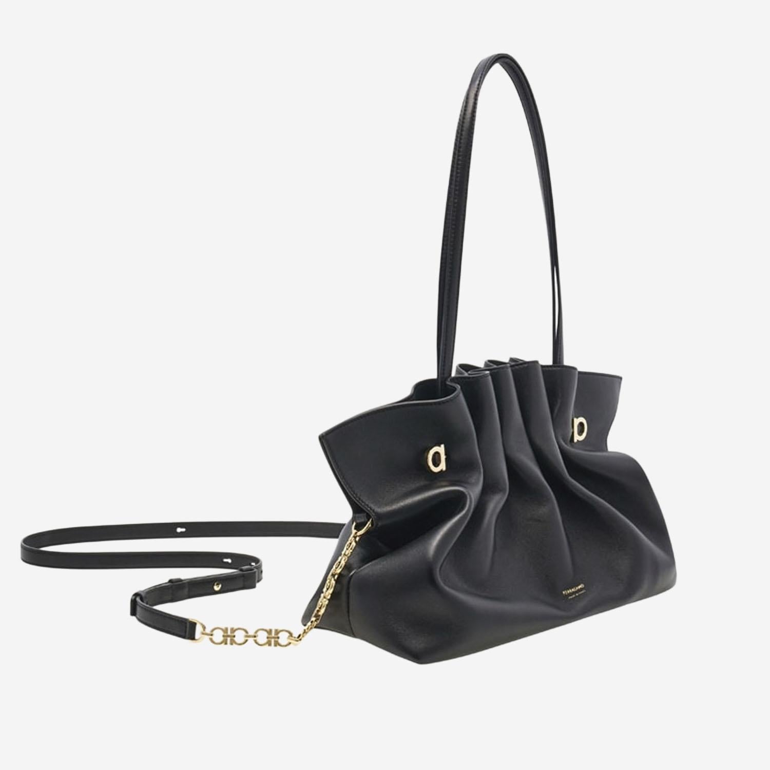 BORSA A SPALLA IN PELLE 219960 004NERONERO SALVATORE FERRAGAMO