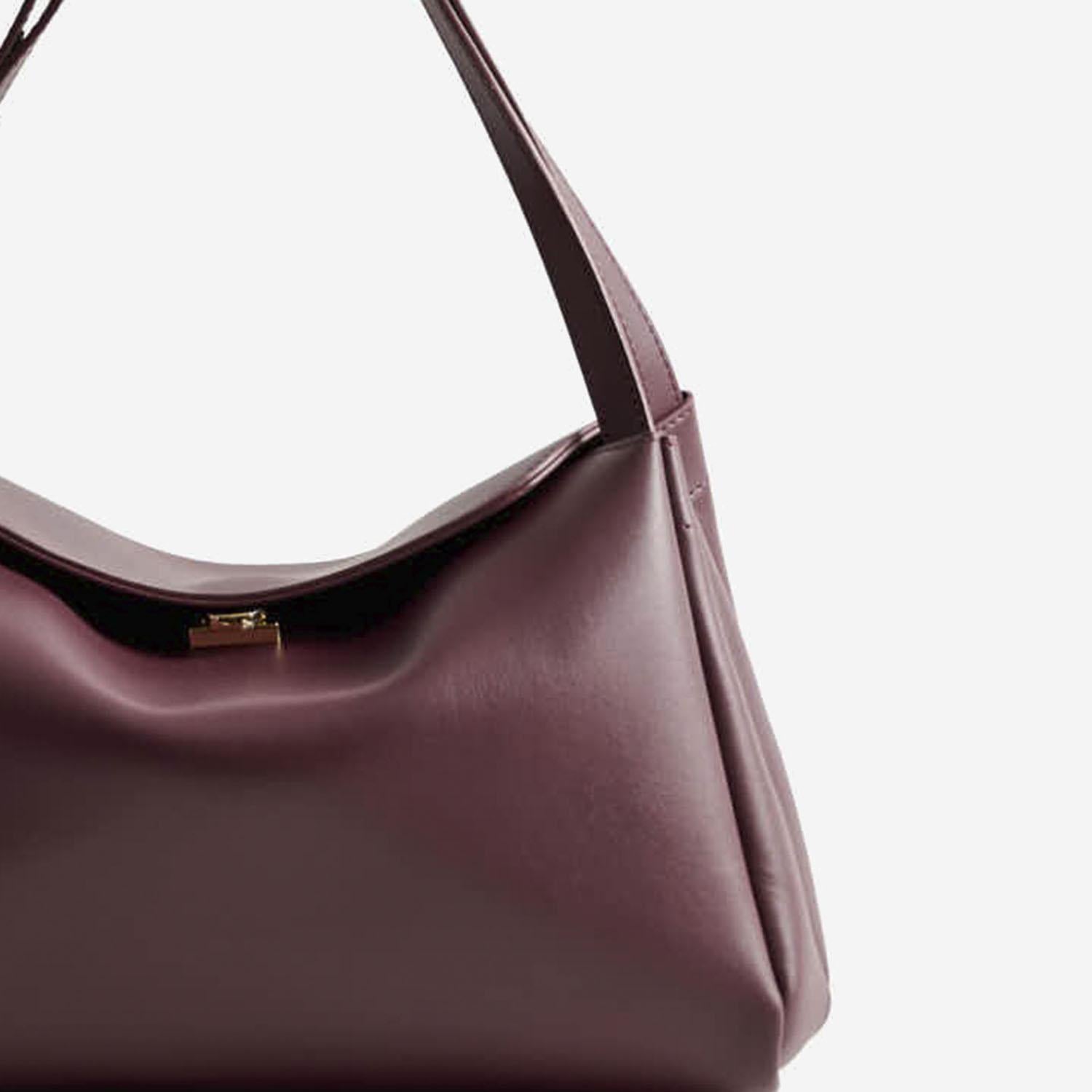 BORSA A SPALLA EUDORA IN TESSUTO VEGANO TMFW25EUDN120 PRUNE THE MOIRE