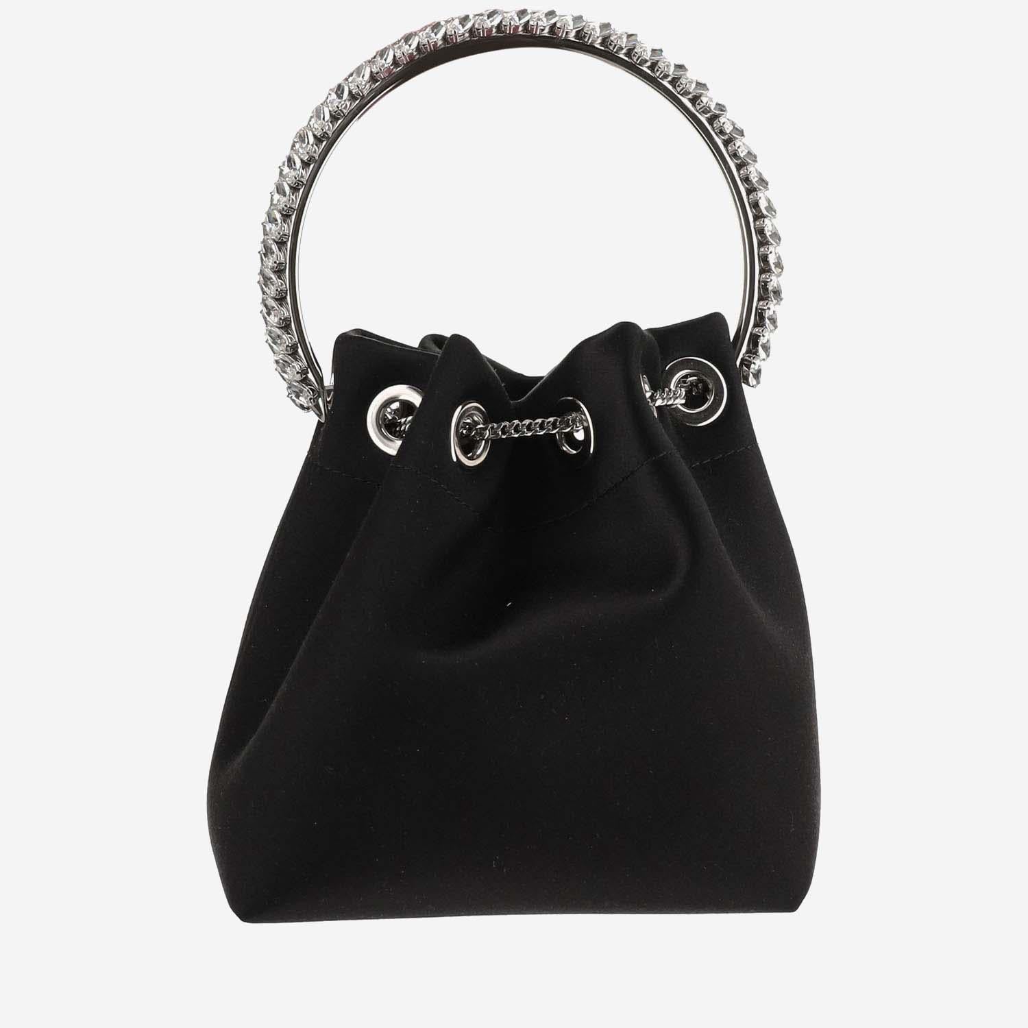 BORSA BON BON IN RASO BONBON VKMBLACKCRYSTAL JIMMY CHOO