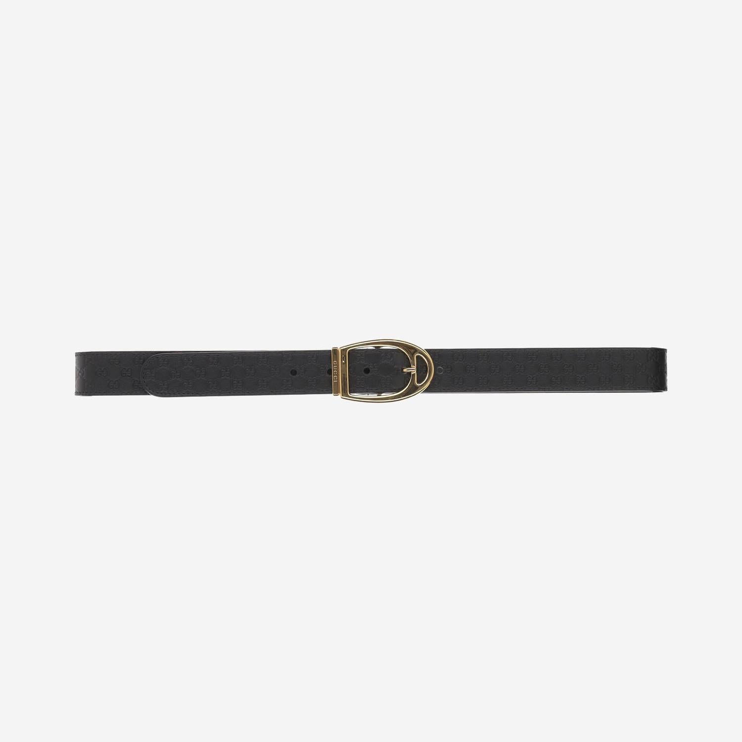 Cintura con fibbia a forma di staffa 837014 AAE2M1000 GUCCI