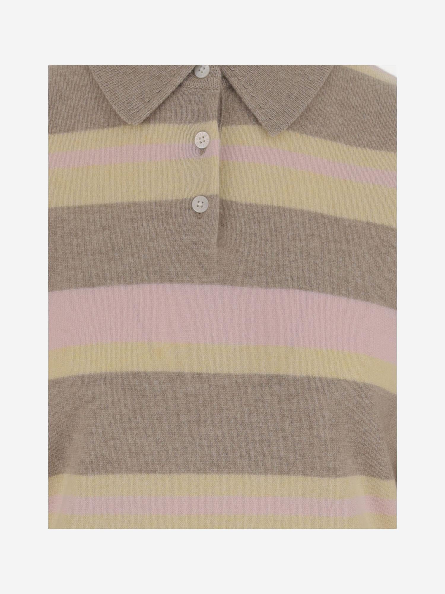 POLO IN CASHMERE A RIGHE W30310JM TAUPCO GUEST IN RESIDENCE
