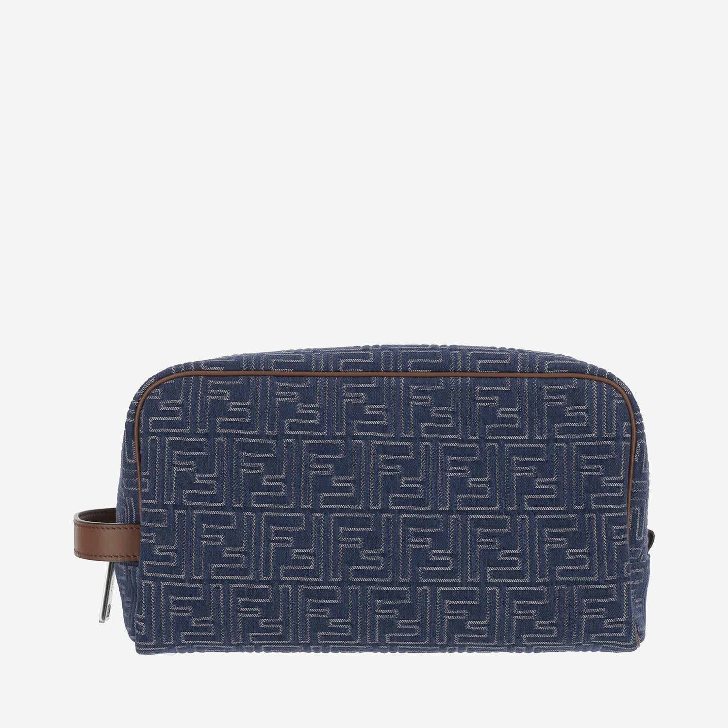 Pochette in cotone con motivo FF 7N0141 AUGOF1SCG FENDI