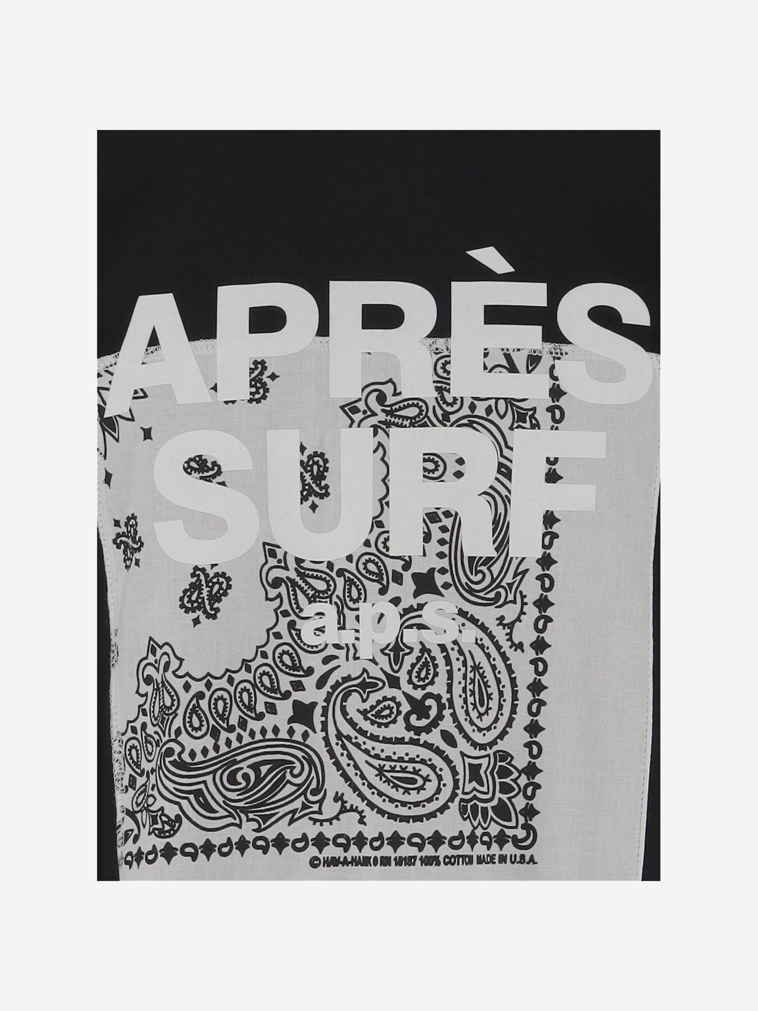 T-SHIRT IN COTONE CON LOGO TRAIN BLACK APRES SURF