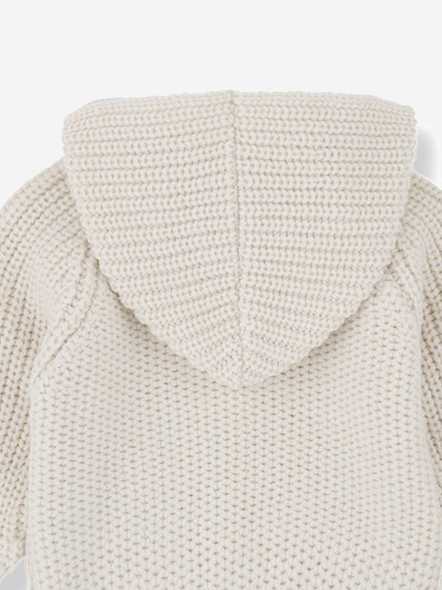 CARDIGAN IN LANA E ACRILICO 25W076 ECRU 1+ IN THE FAMILY KIDS