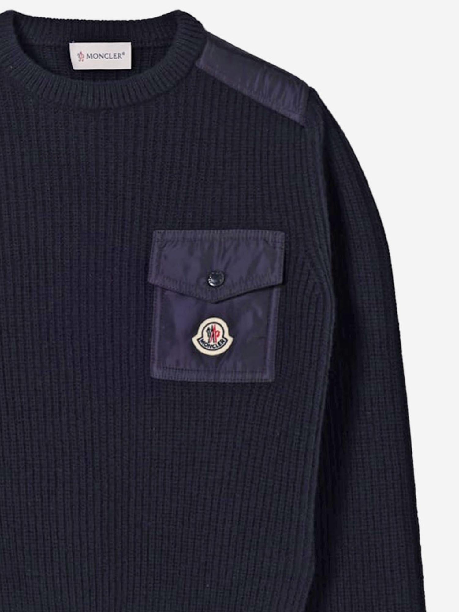 MAGLIONE IN NYLON CON LOGO 9C00010M1241 742 MONCLER ENFANTS