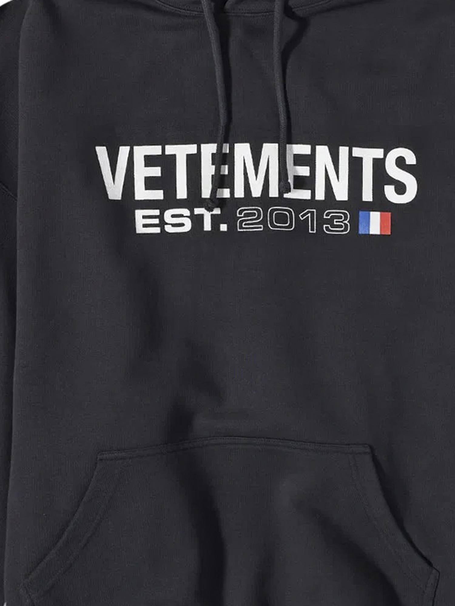 FELPA IN MISTO COTONE CON LOGO UE54HD100B BLACK VETEMENTS