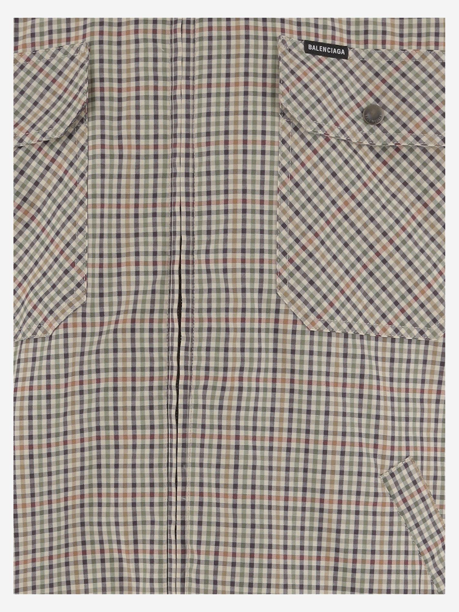 CAMICIA IN COTONE CON MOTIVO A QUADRI 839191 TSM207778 BALENCIAGA