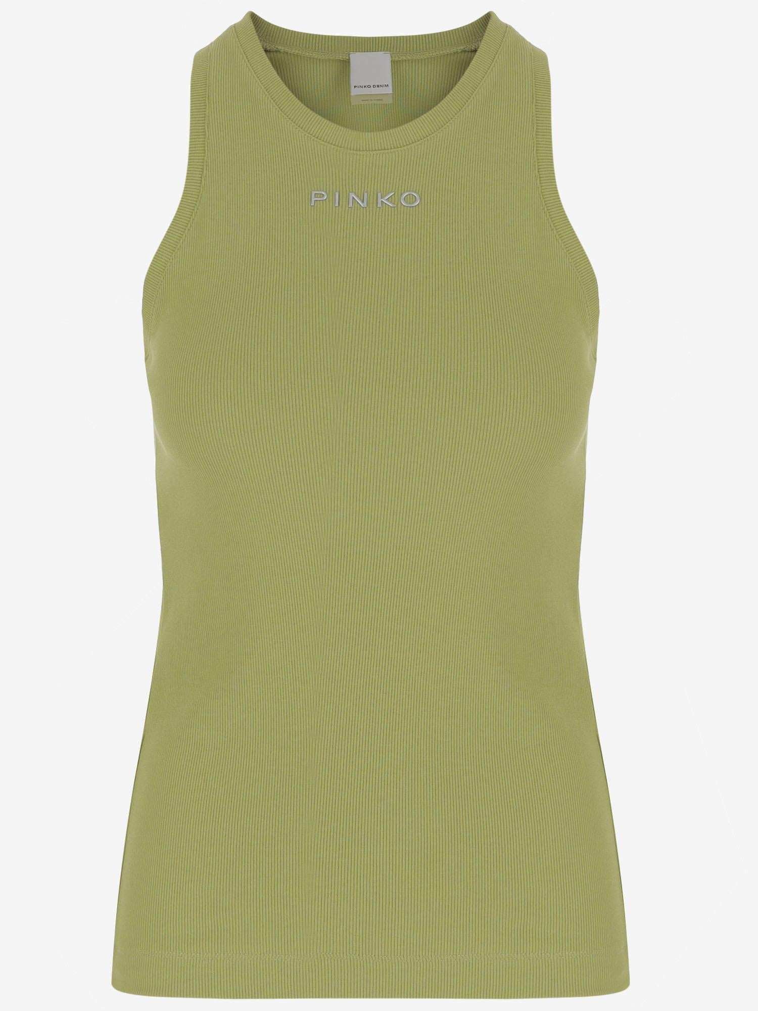 TANK TOP IN COTONE STRETCH CON LOGO 100822 A2C1T52 PINKO