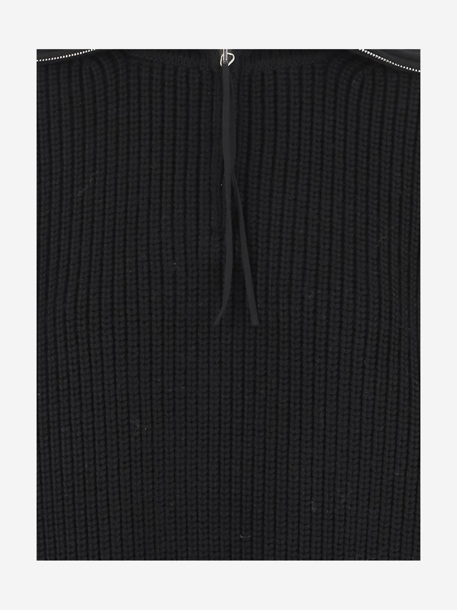 MAGLIONE CON ZIP IN LANA 6252K21069 BLACK CARVEN