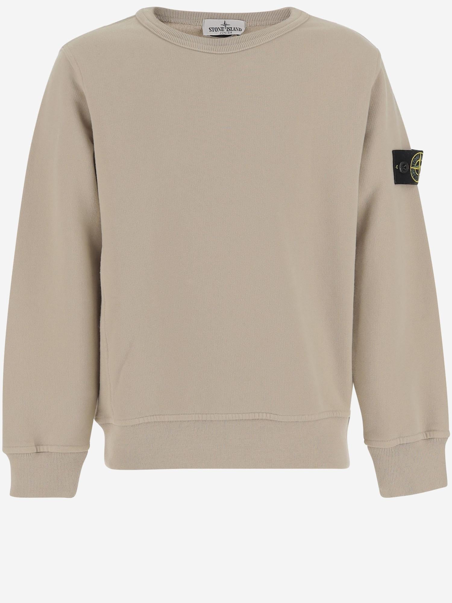 FELPA IN COTONE STRETCH CON LOGO 6100001 S0A20V0095 STONE ISLAND KIDS