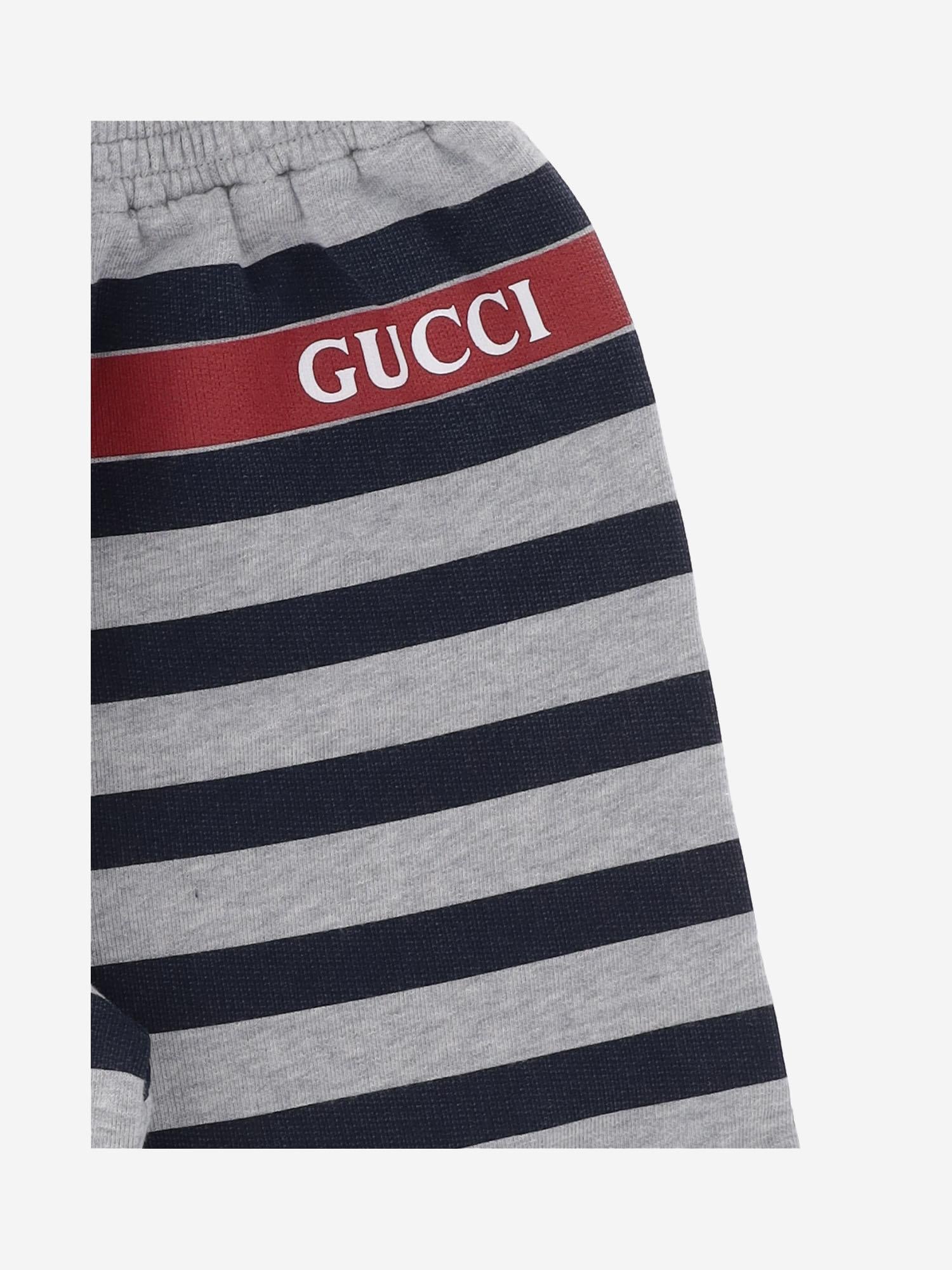 SHORTS IN COTONE CON MOTIVO A RIGHE 813476 XJG0J1151 GUCCI KIDS