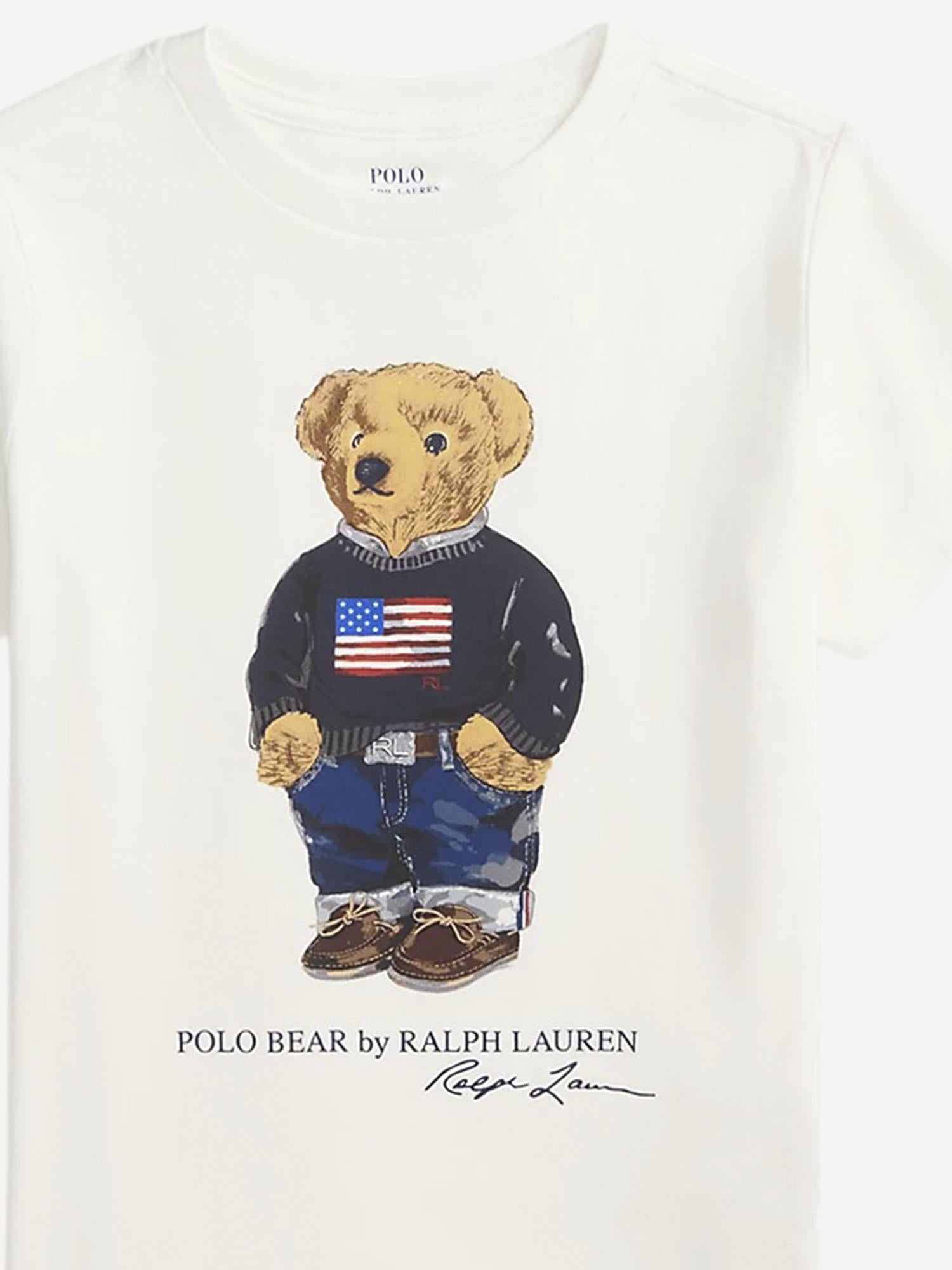 T-SHIRT IN COTONE CON STAMPA POLO BEAR 322P00508 001 POLO RALPH LAUREN KIDS