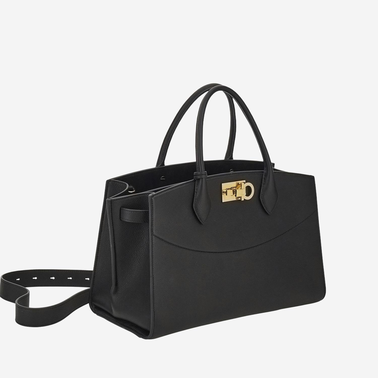 Borsa a mano in pelle martellata 21A110 001NERO SALVATORE FERRAGAMO