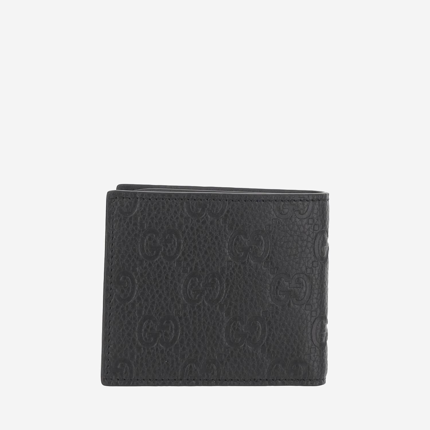 Portafoglio bi-fold in pelle GG 835001 AAE1T1000 GUCCI