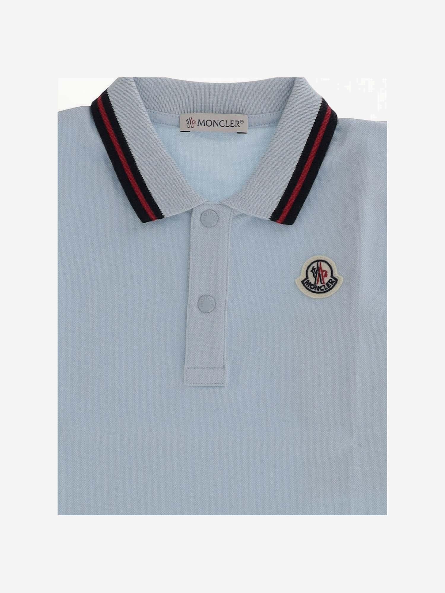 POLO IN COTONE STRETCH CON LOGO 8A000028496F 70C MONCLER ENFANTS