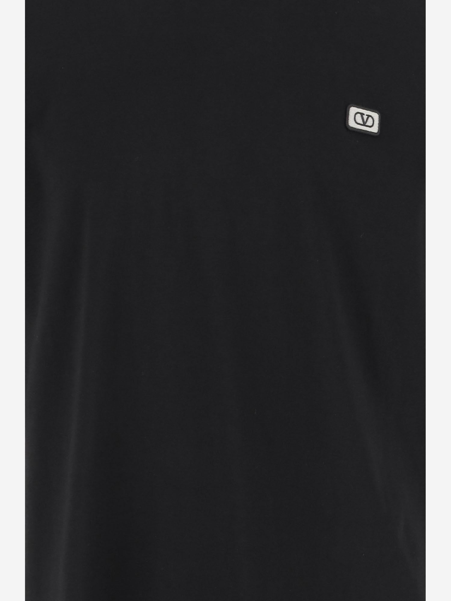 T-SHIRT IN COTONE CON LOGO 7V3MG10V AQ80NO VALENTINO