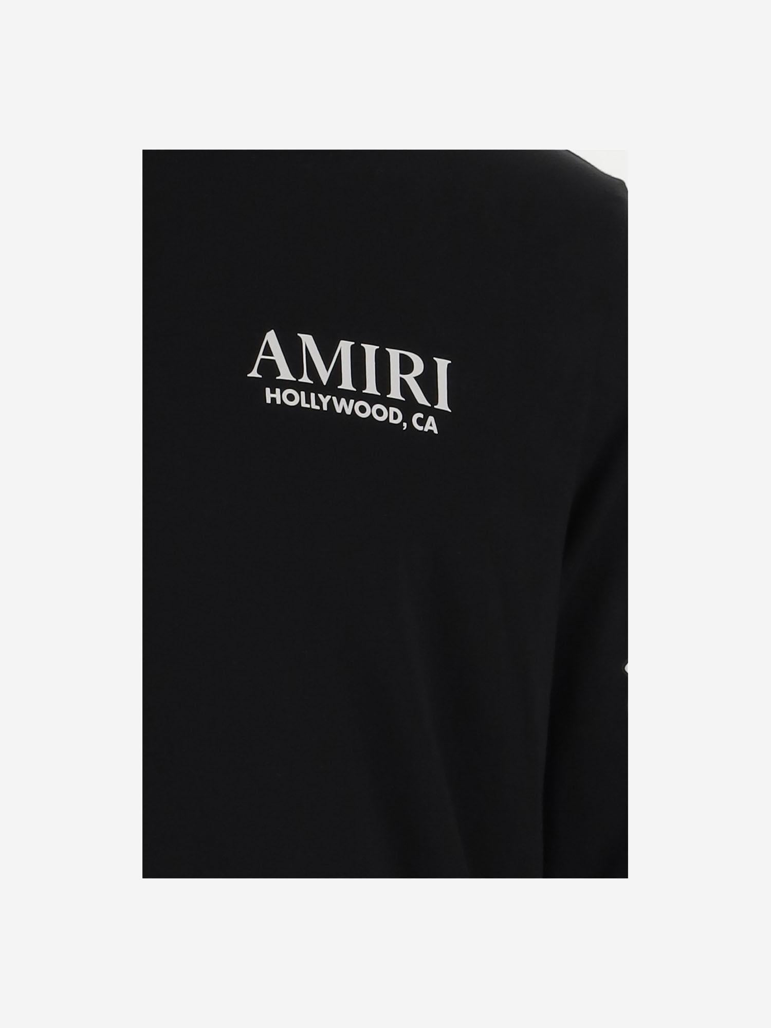 FELPA IN COTONE CON STAMPA E LOGO AMJYTE 1076Black AMIRI