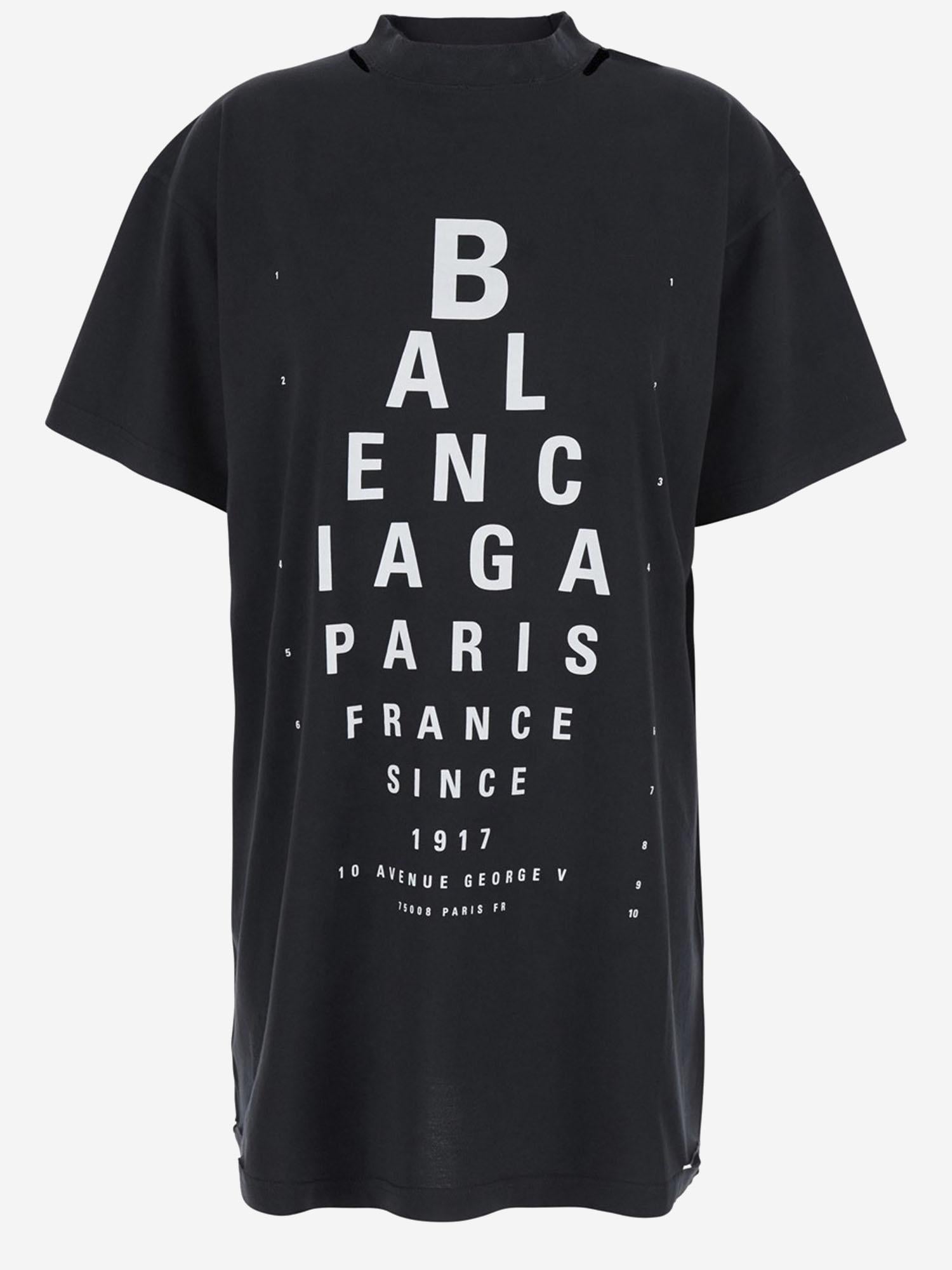 T-SHIRT OPTICAL IN COTONE 811688TRVU6 9034 BALENCIAGA