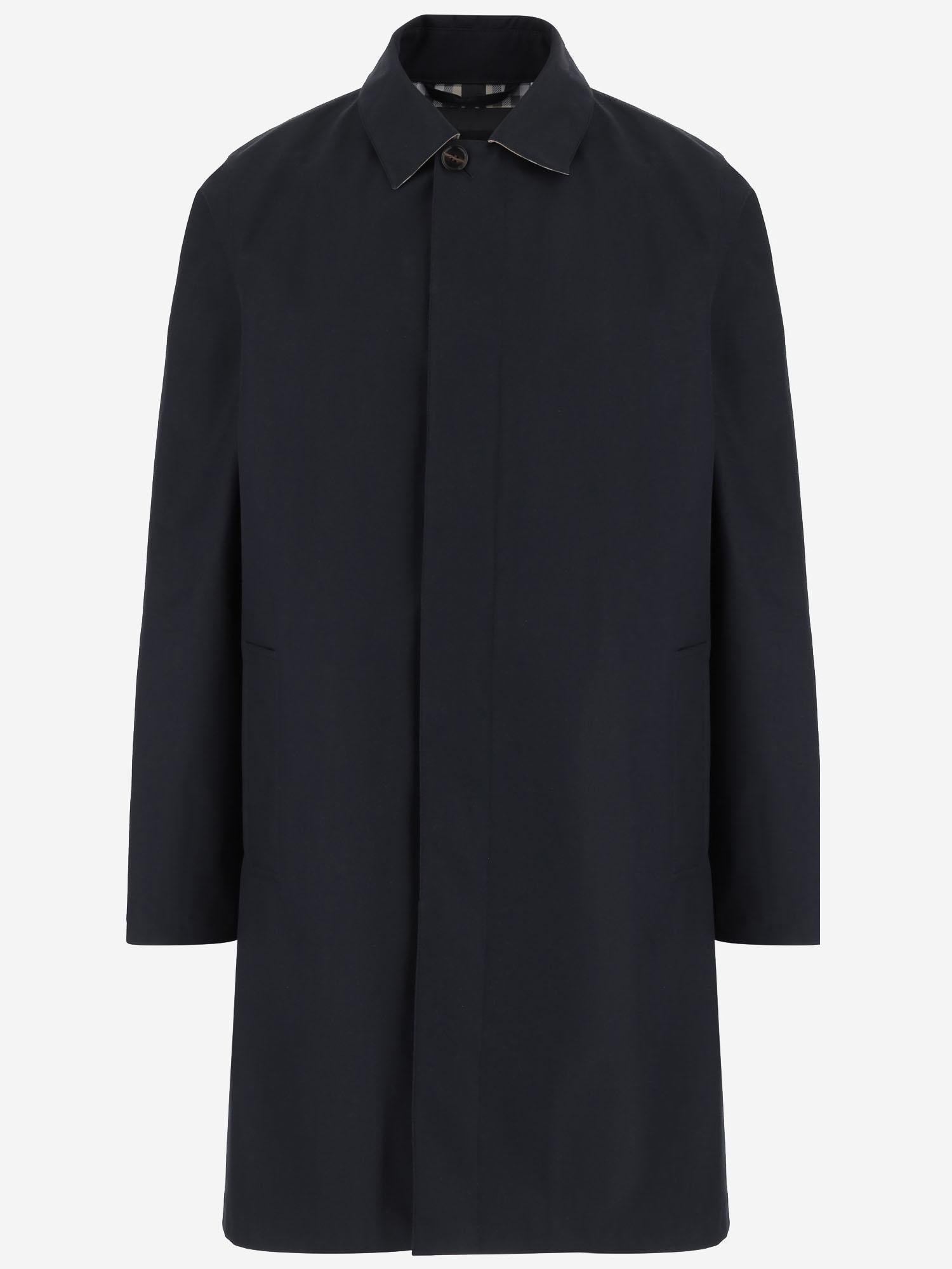 CAPPOTTO IN COTONE CON CHIUSURA COPERTA 8110980 NAVY BURBERRY