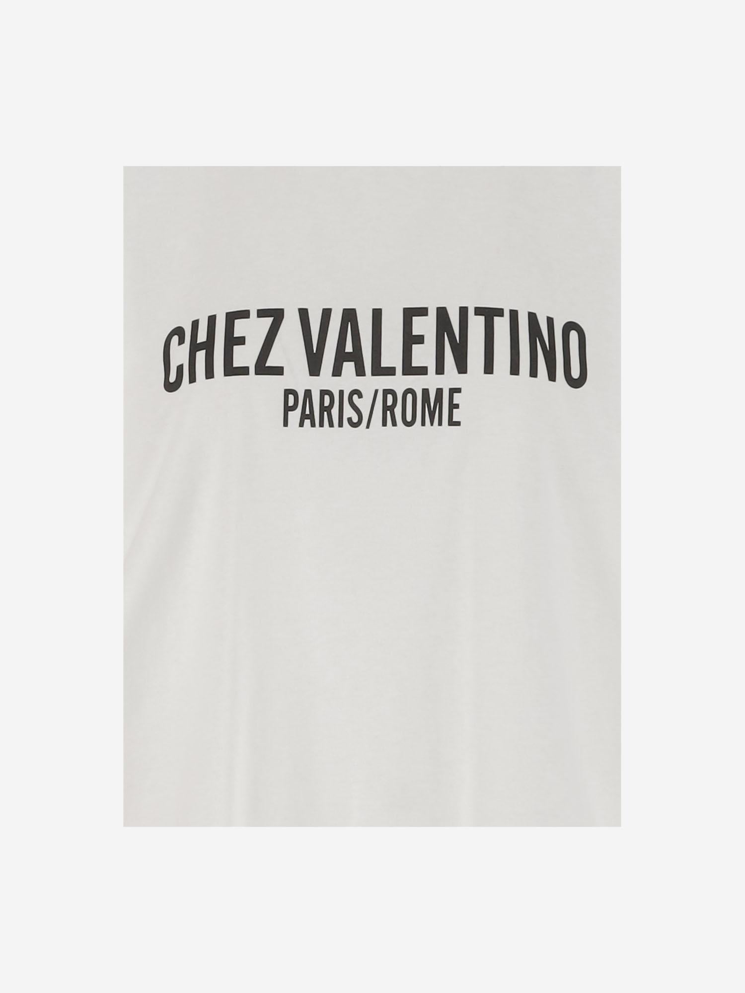 T-SHIRT IN JERSEY DI COTONE CON STAMPA CHEZ VALENTINO 6B3MG24Q95W A03 VALENTINO