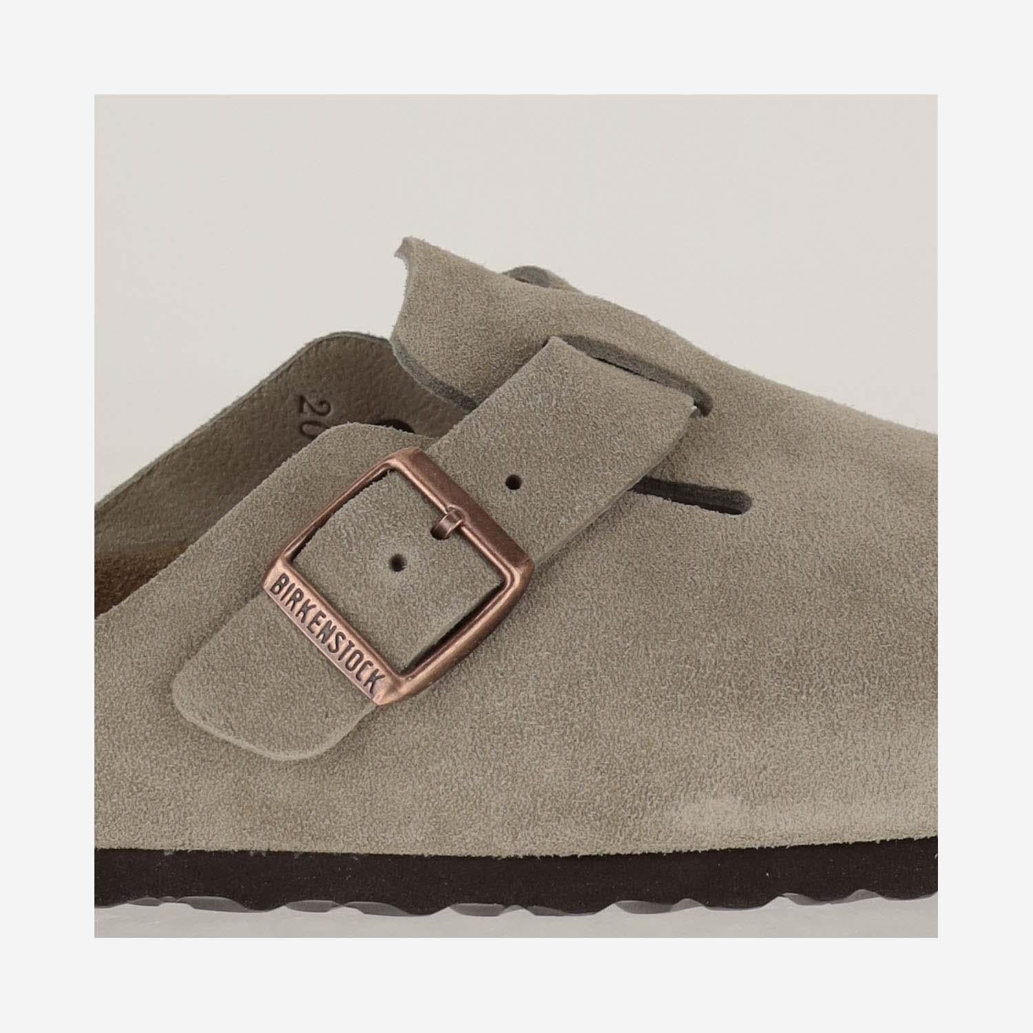 SABOT BOSTON IN PELLE SCAMOSCIATA 560773 TAUPE BIRKENSTOCK