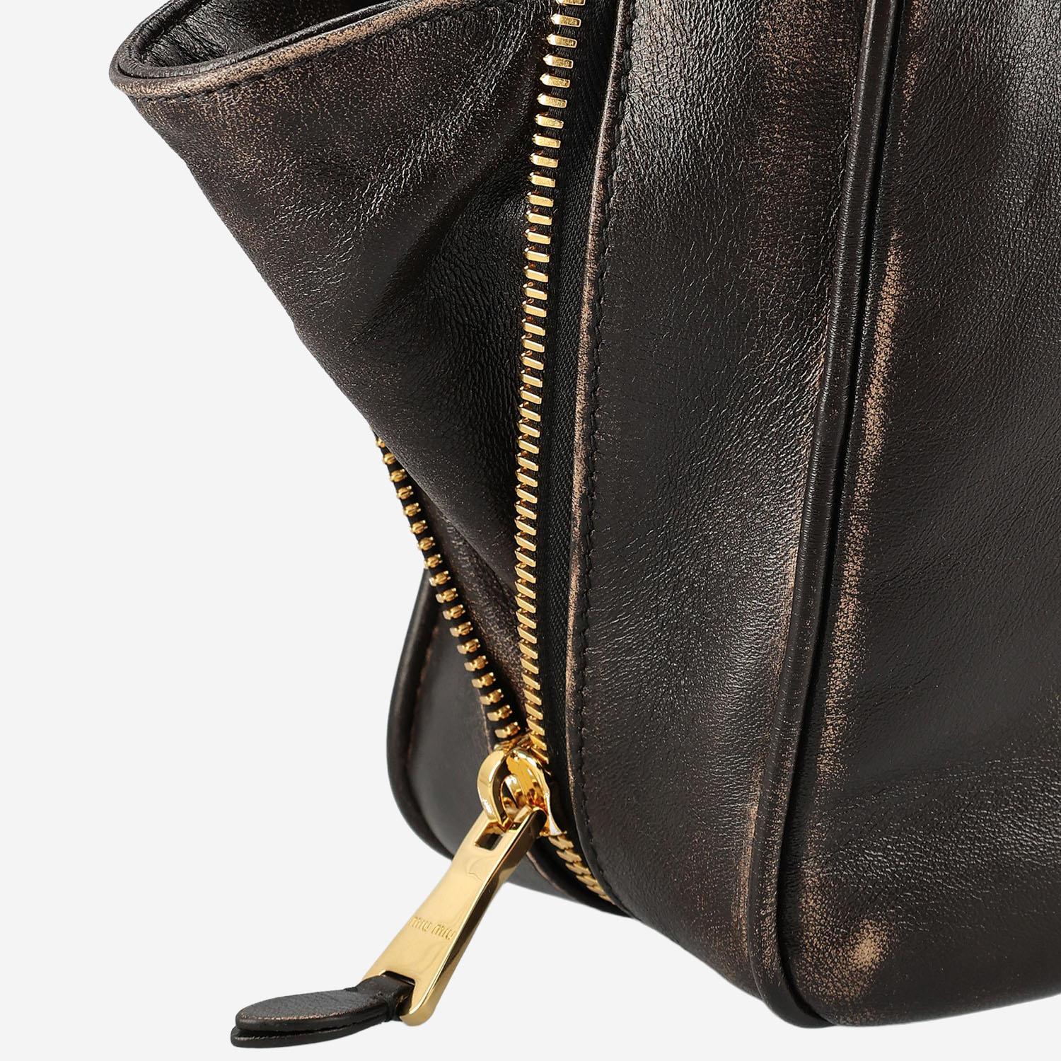 BORSA BEAU IN PELLE 5BB117 AF6PF0201 MIU MIU