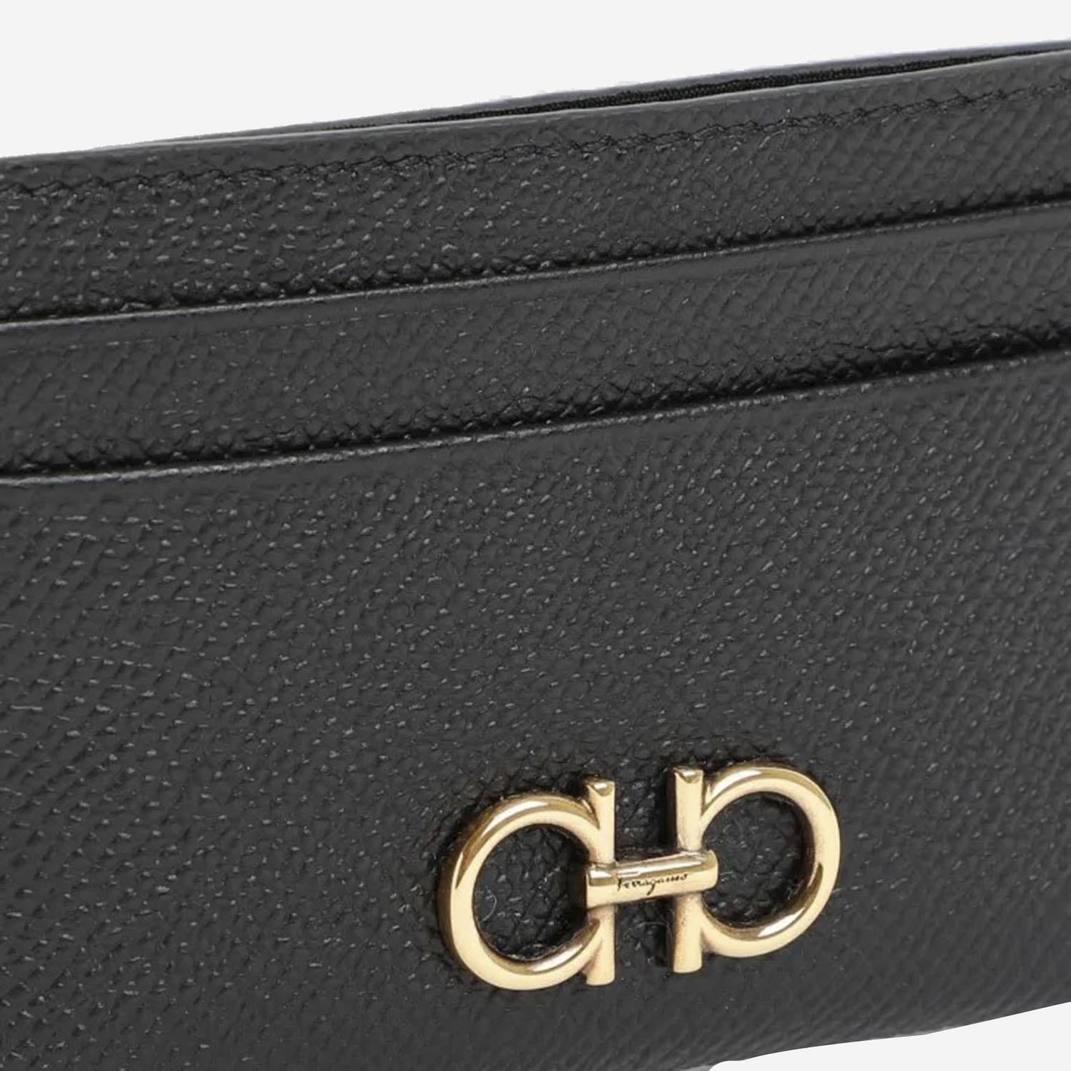 PORTACARTE GANCINI 220007 001NERO SALVATORE FERRAGAMO